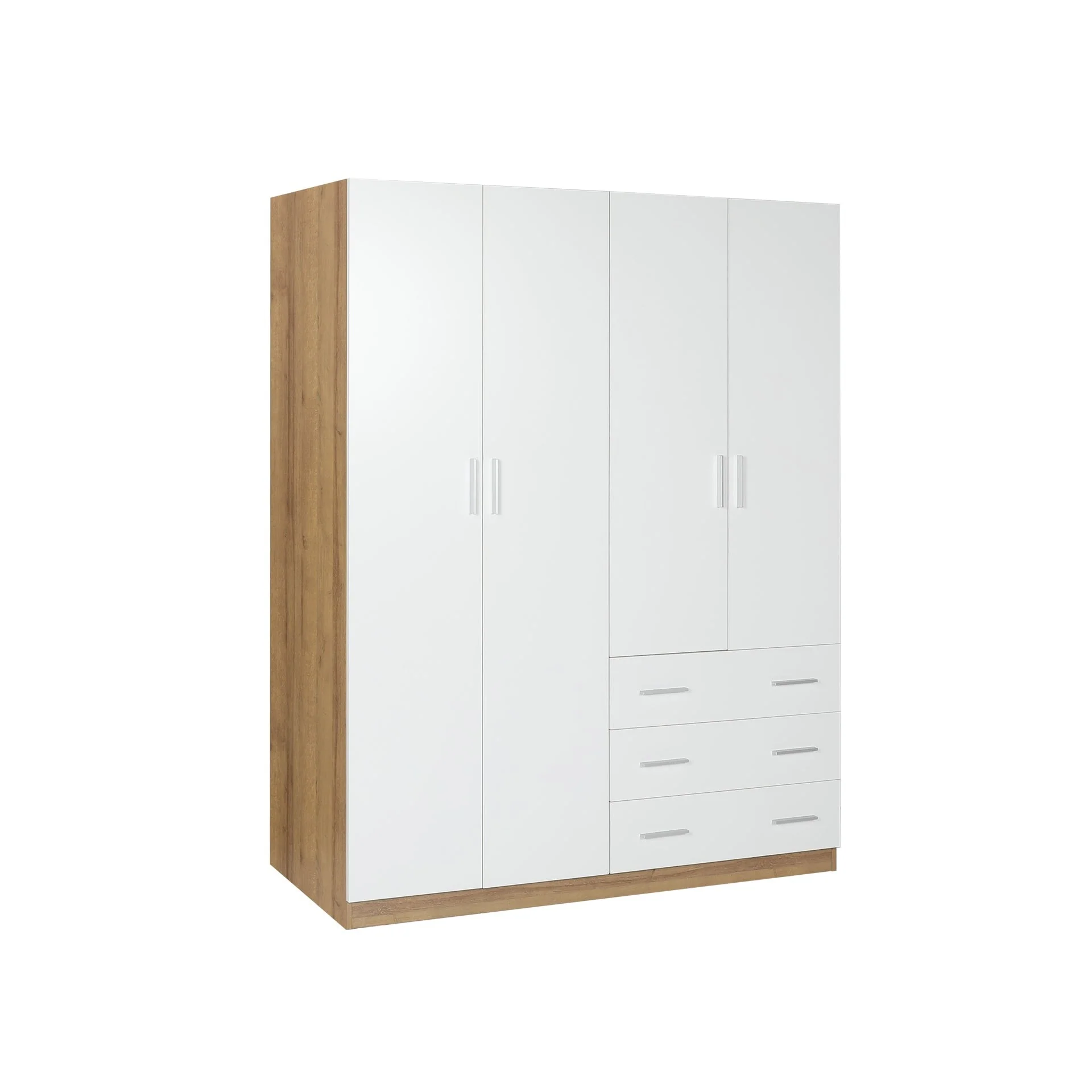 Harris 4 Door Wardrobe with 3 Drawers - Oak + White - Image 6
