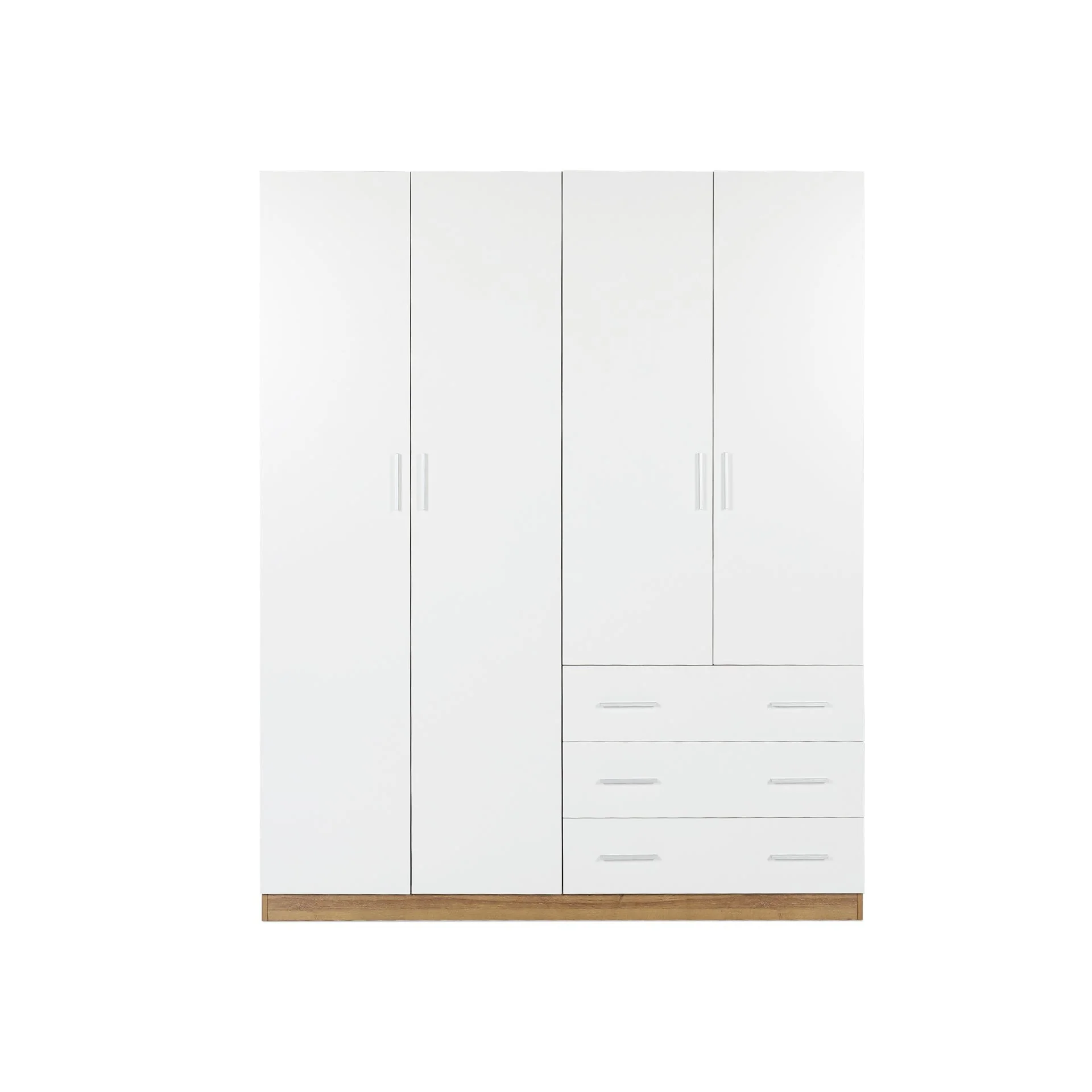 Harris 4 Door Wardrobe with 3 Drawers - Oak + White - Image 7