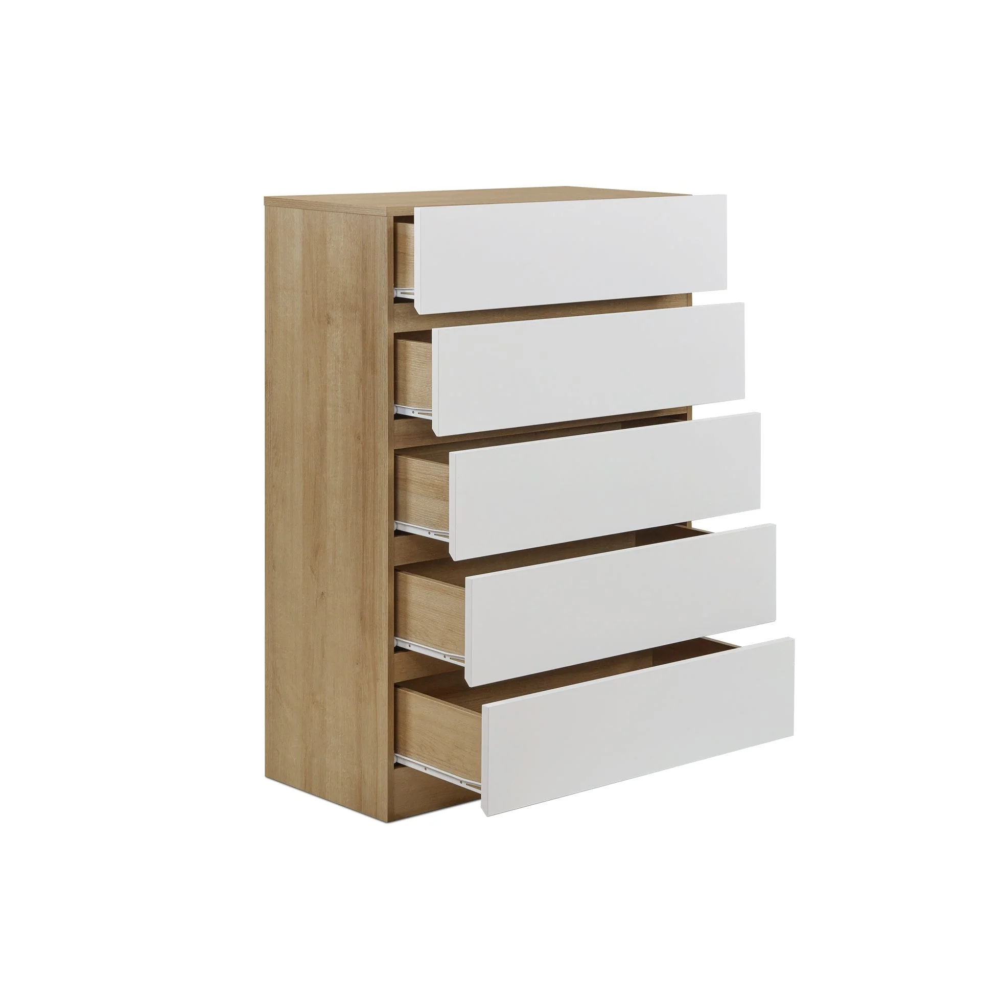 Harris 5 Drawers Tallboy - Oak + White - Image 6