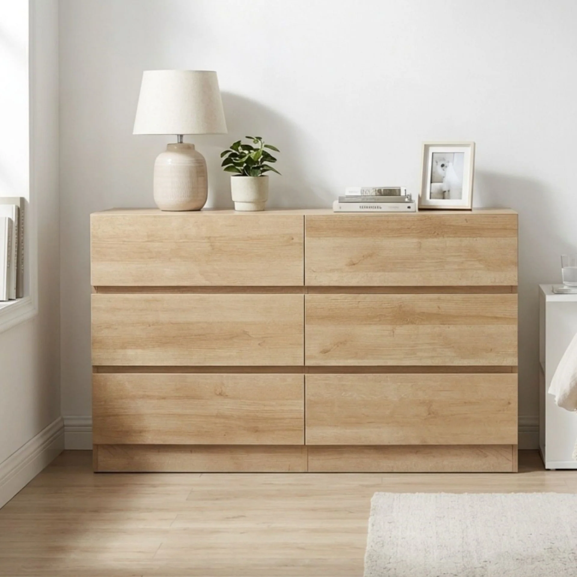 Harris 6 Drawers Low Boy - Oak - Image 5