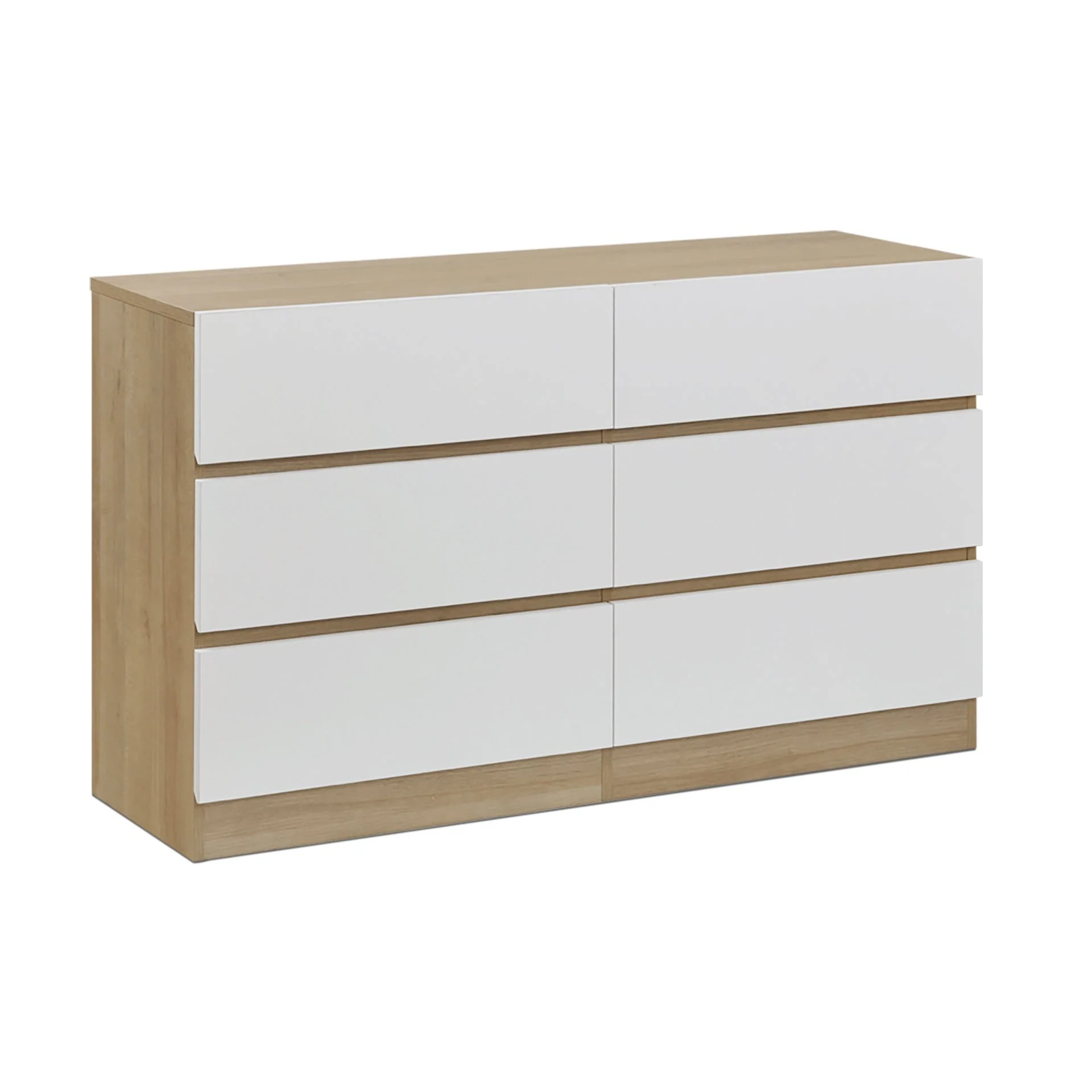 Harris 6 Drawers Low Boy - Oak + White - Image 5