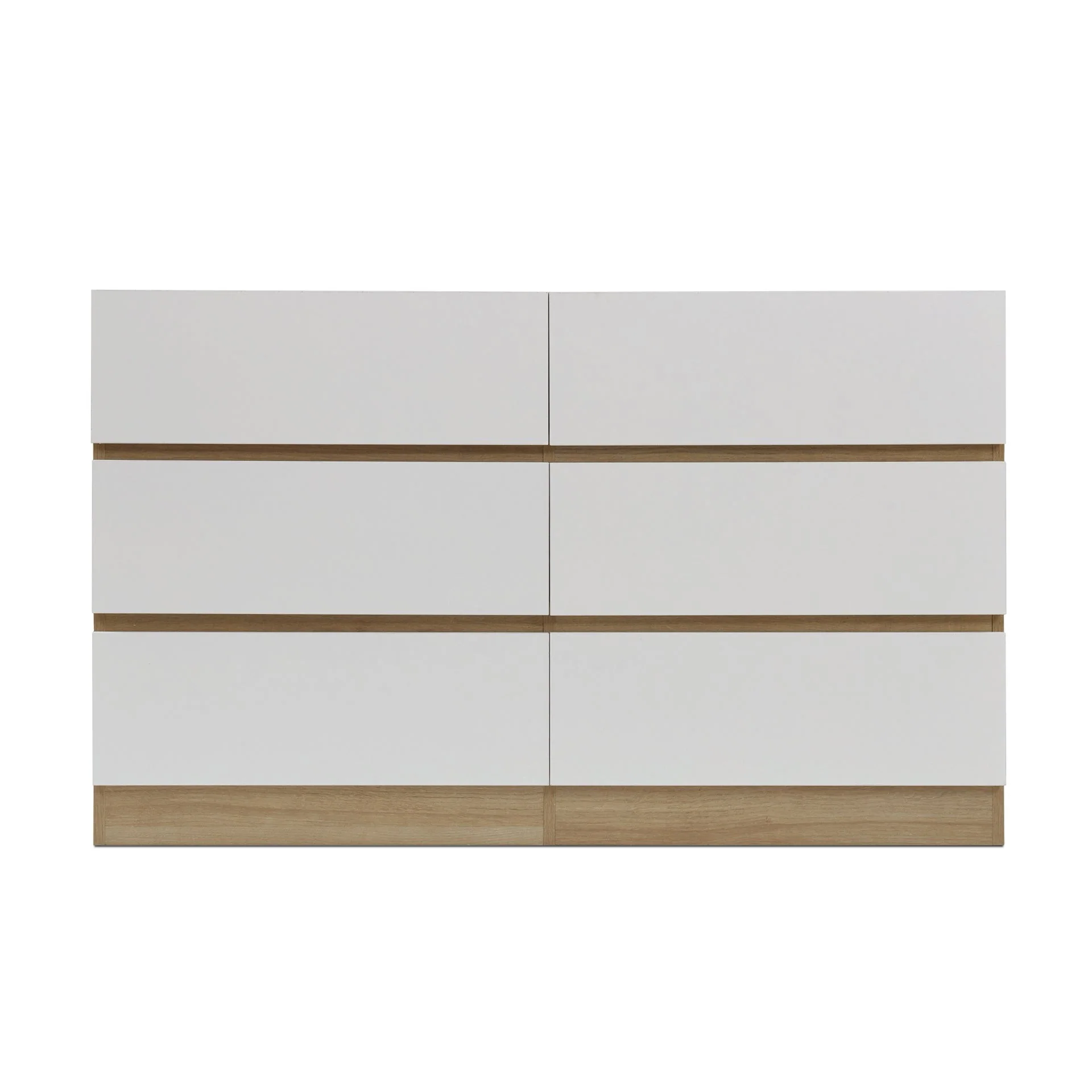 Harris 6 Drawers Low Boy - Oak + White - Image 6