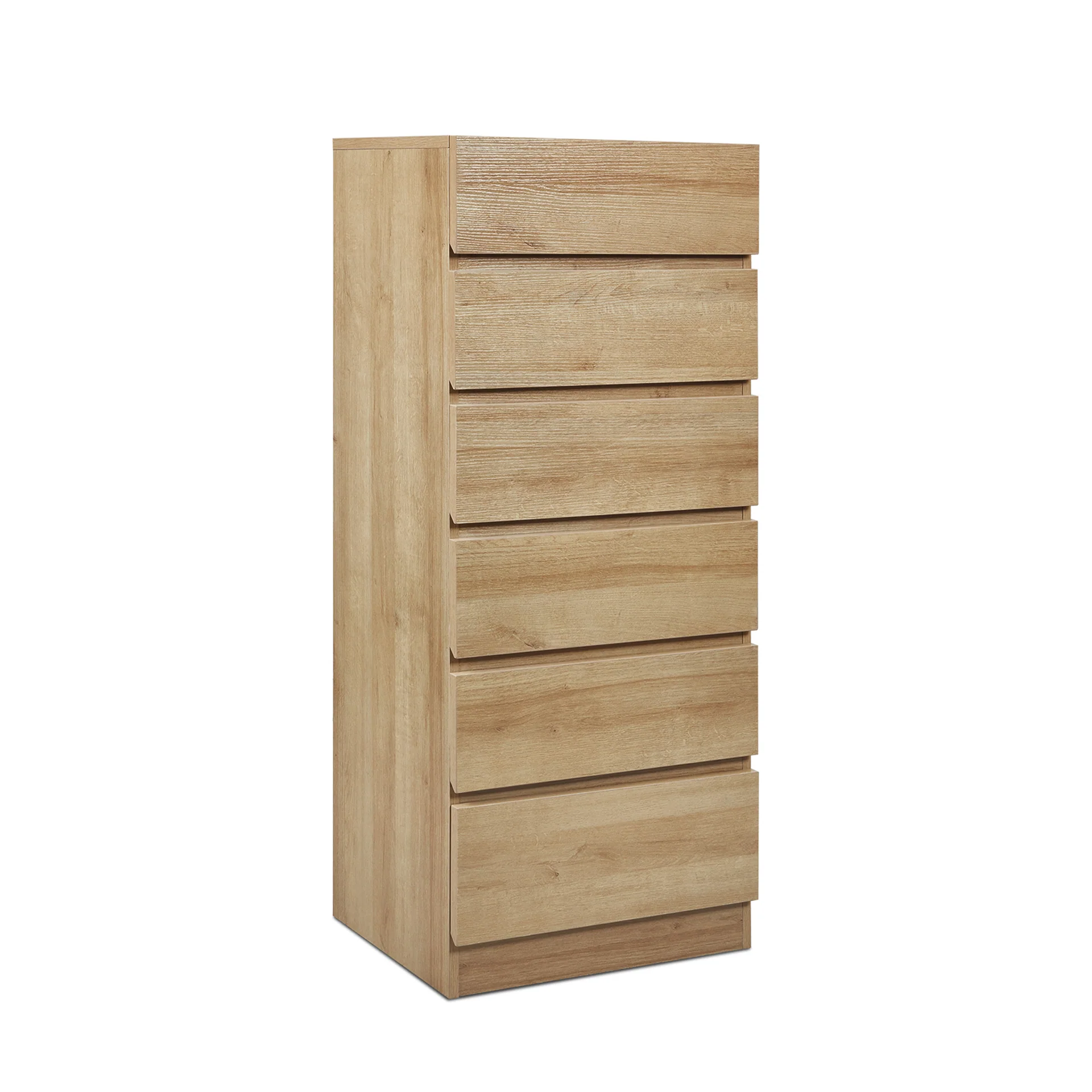 Harris 6 Drawers Slim Tallboy - Oak - Image 8