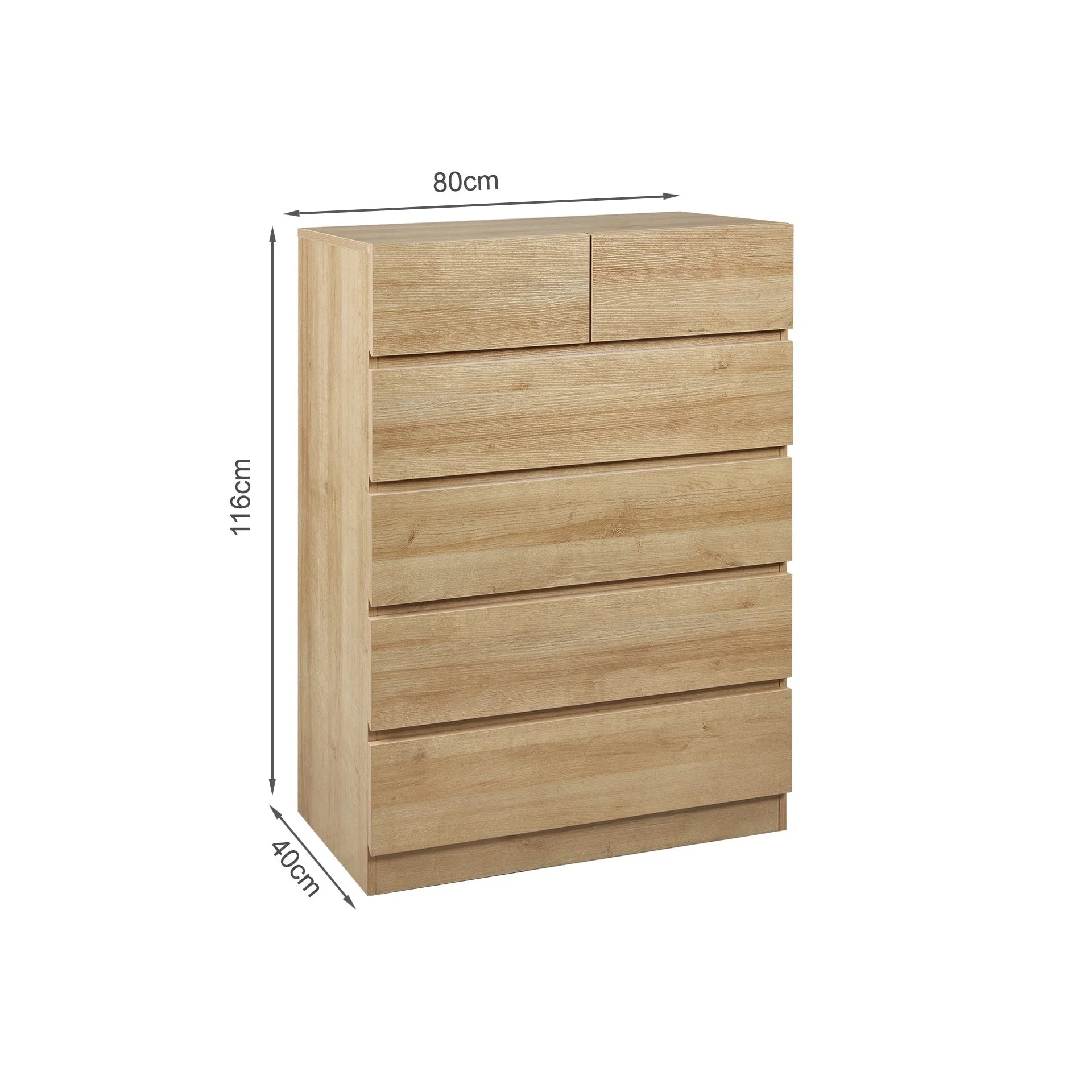 Harris 6 Drawers Tallboy - Oak - Image 14