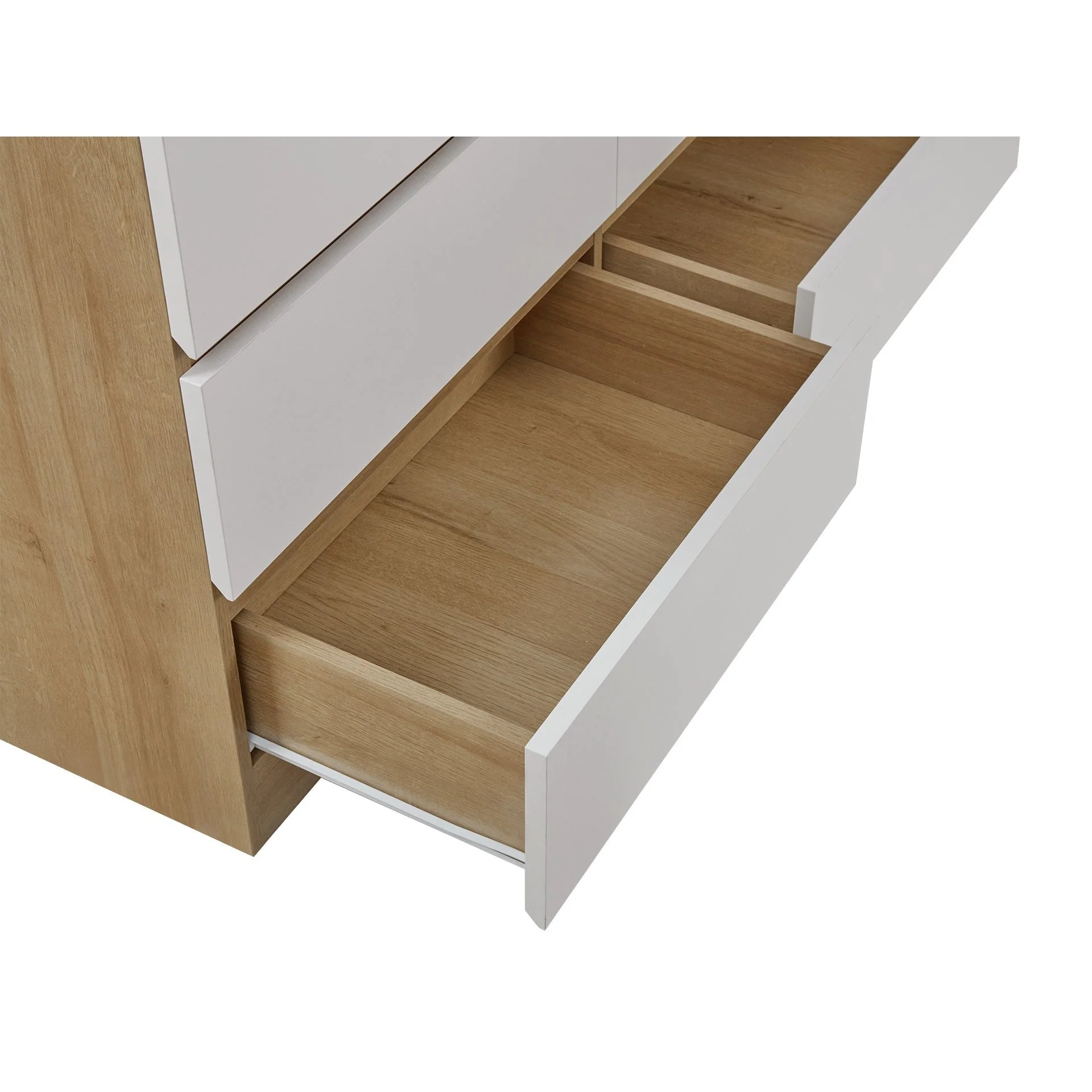 Harris 8 Drawers Low Boy - Oak + White - Image 10