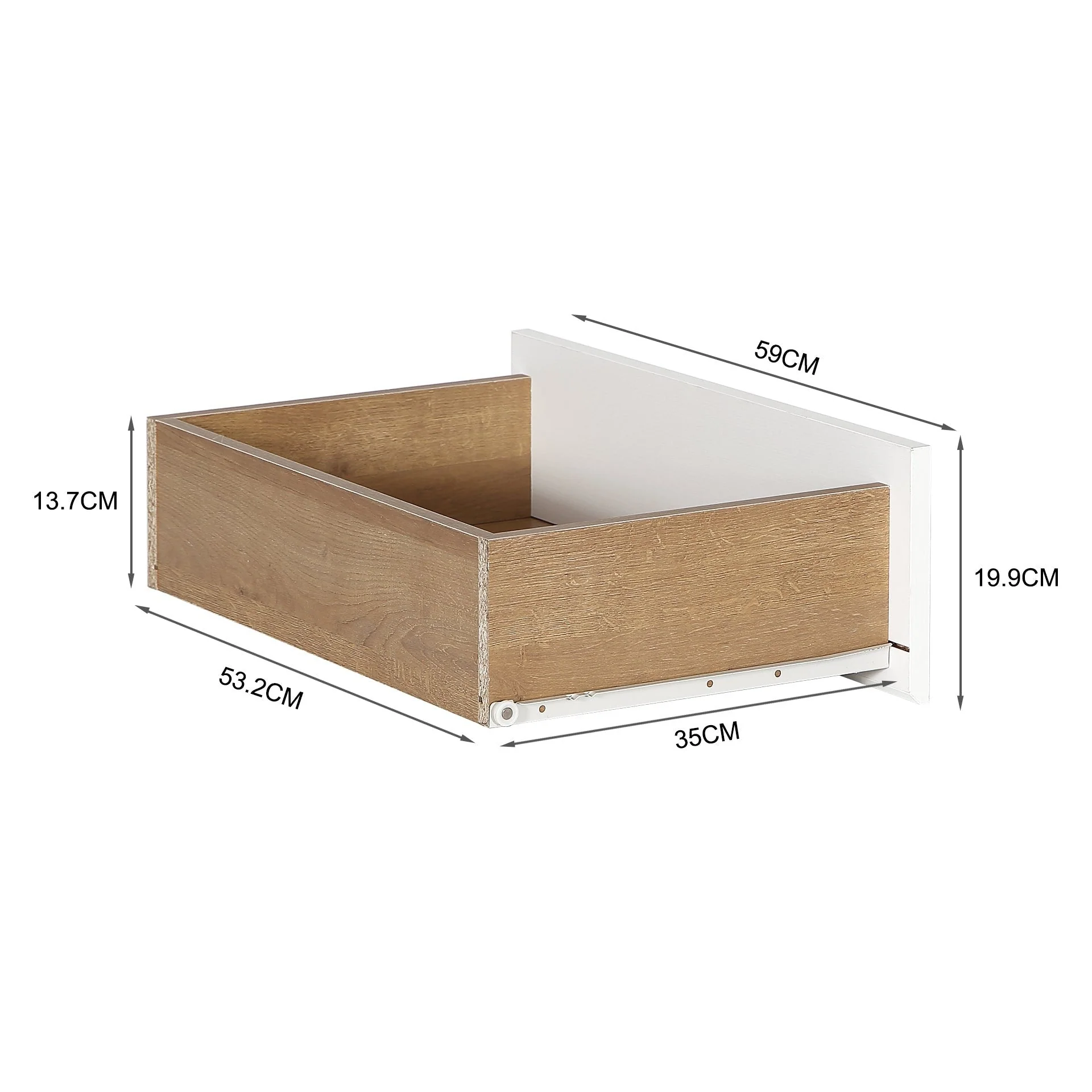 Harris 8 Drawers Low Boy - Oak + White - Image 13