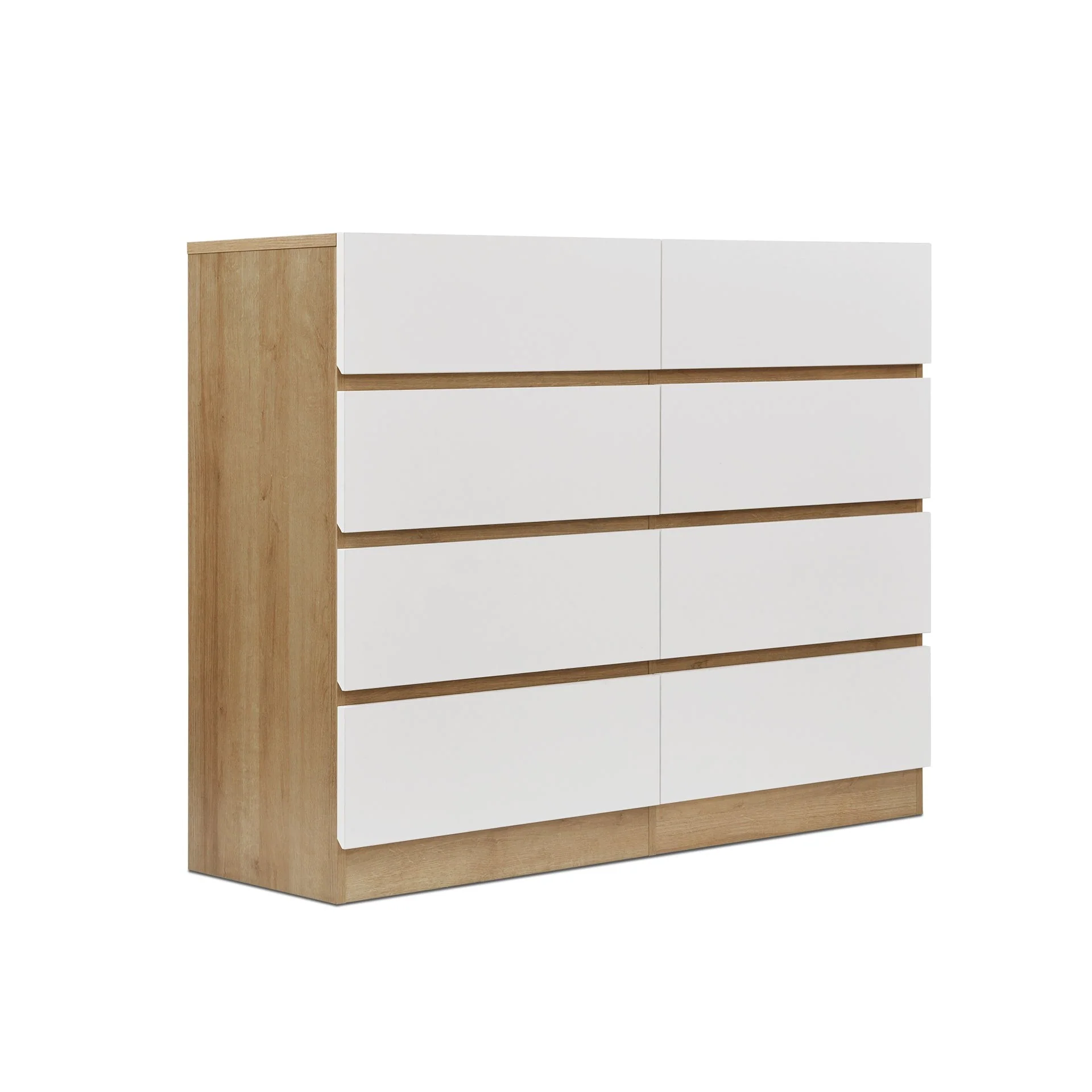 Harris 8 Drawers Low Boy - Oak + White - Image 5
