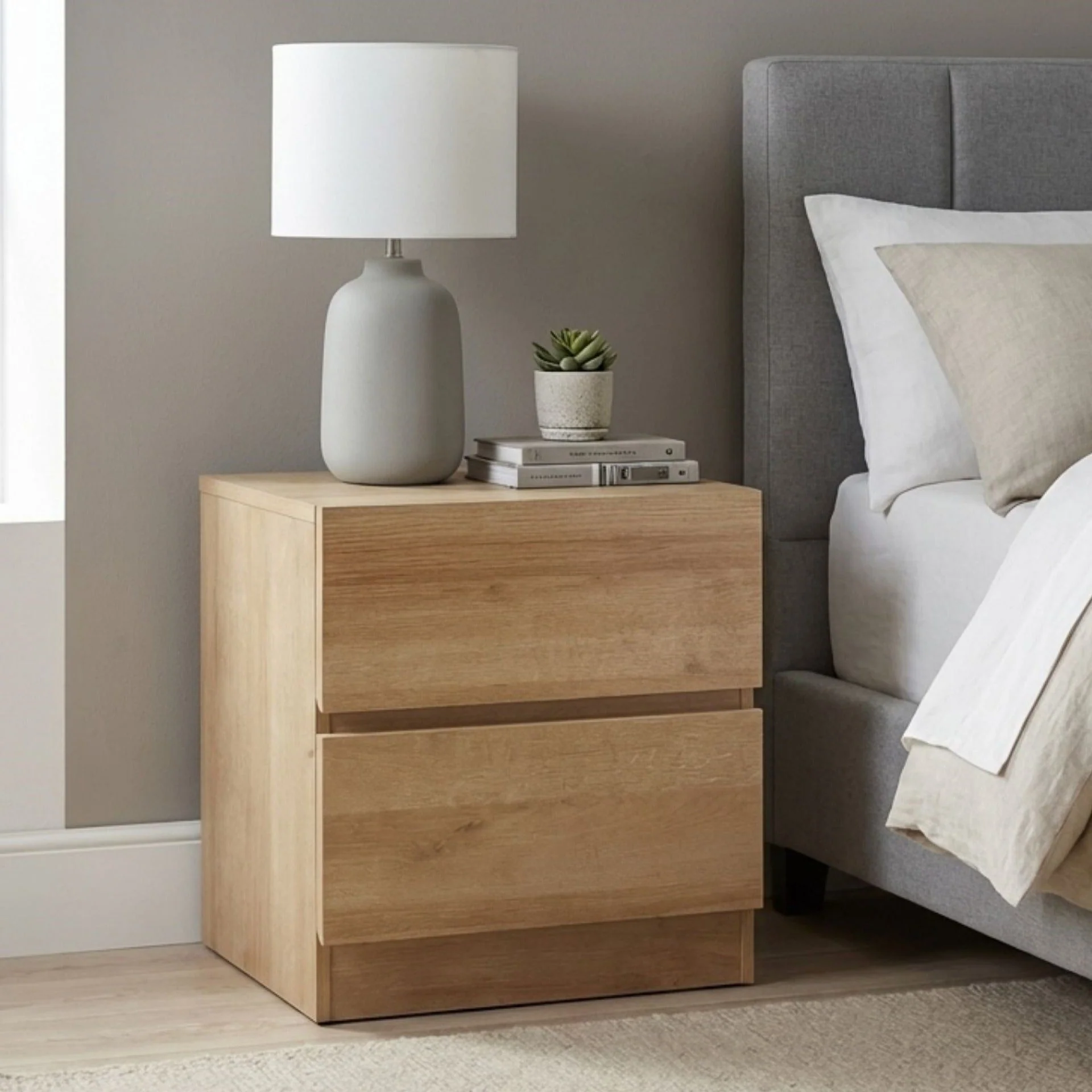 Harris Wooden Bedside Table - Oak - Image 3
