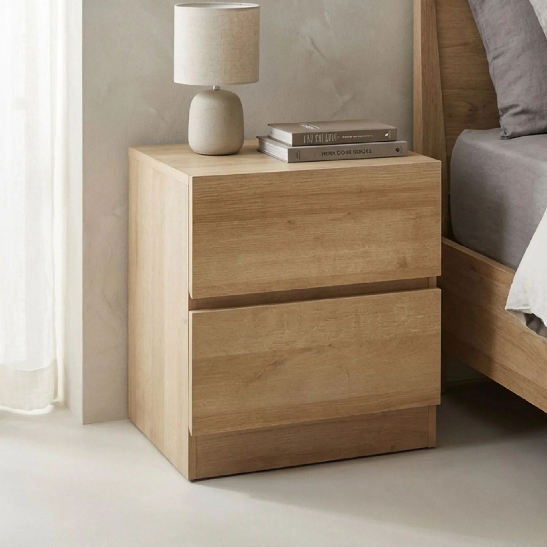 Harris Wooden Bedside Table - Oak - Image 4