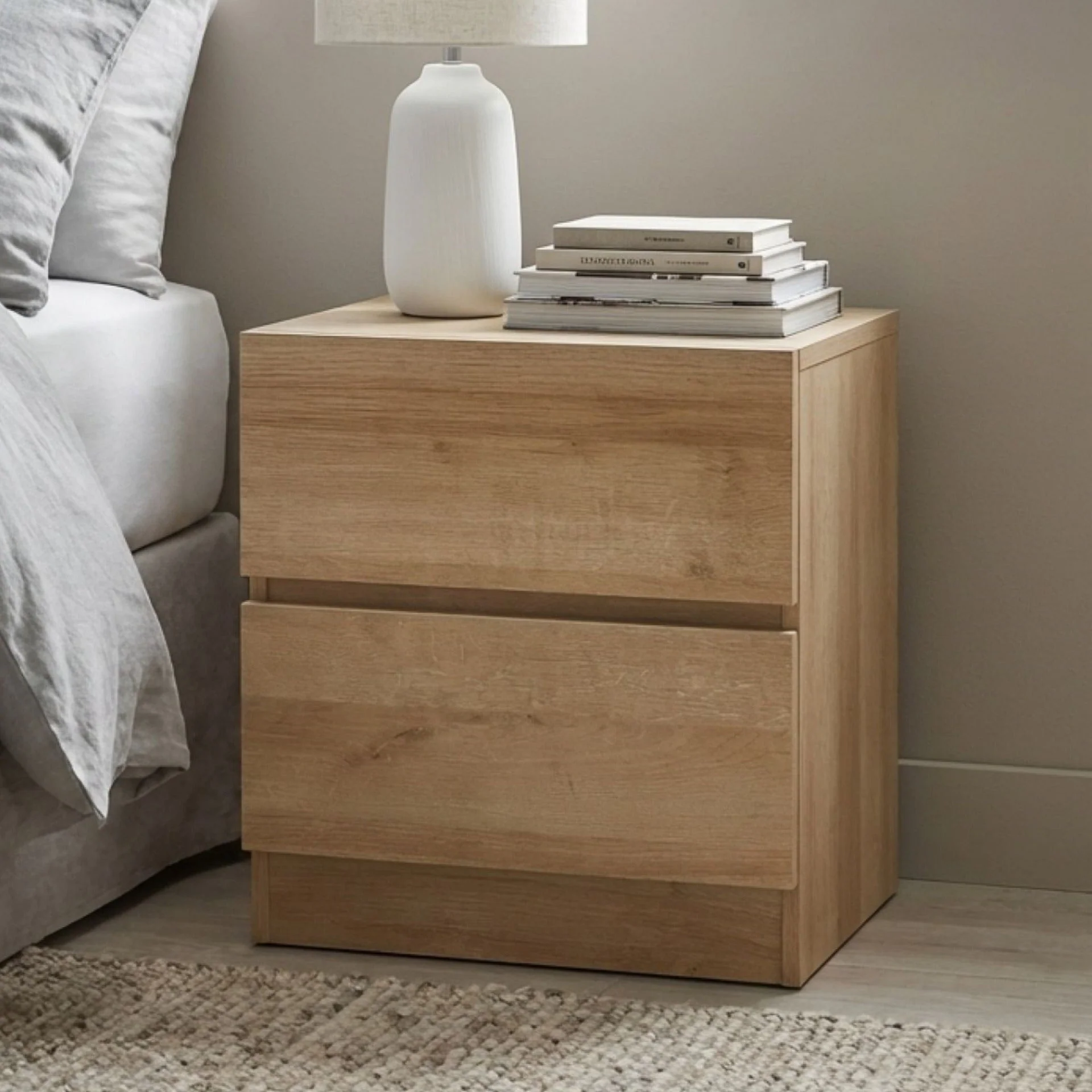 Harris Wooden Bedside Table - Oak - Image 5