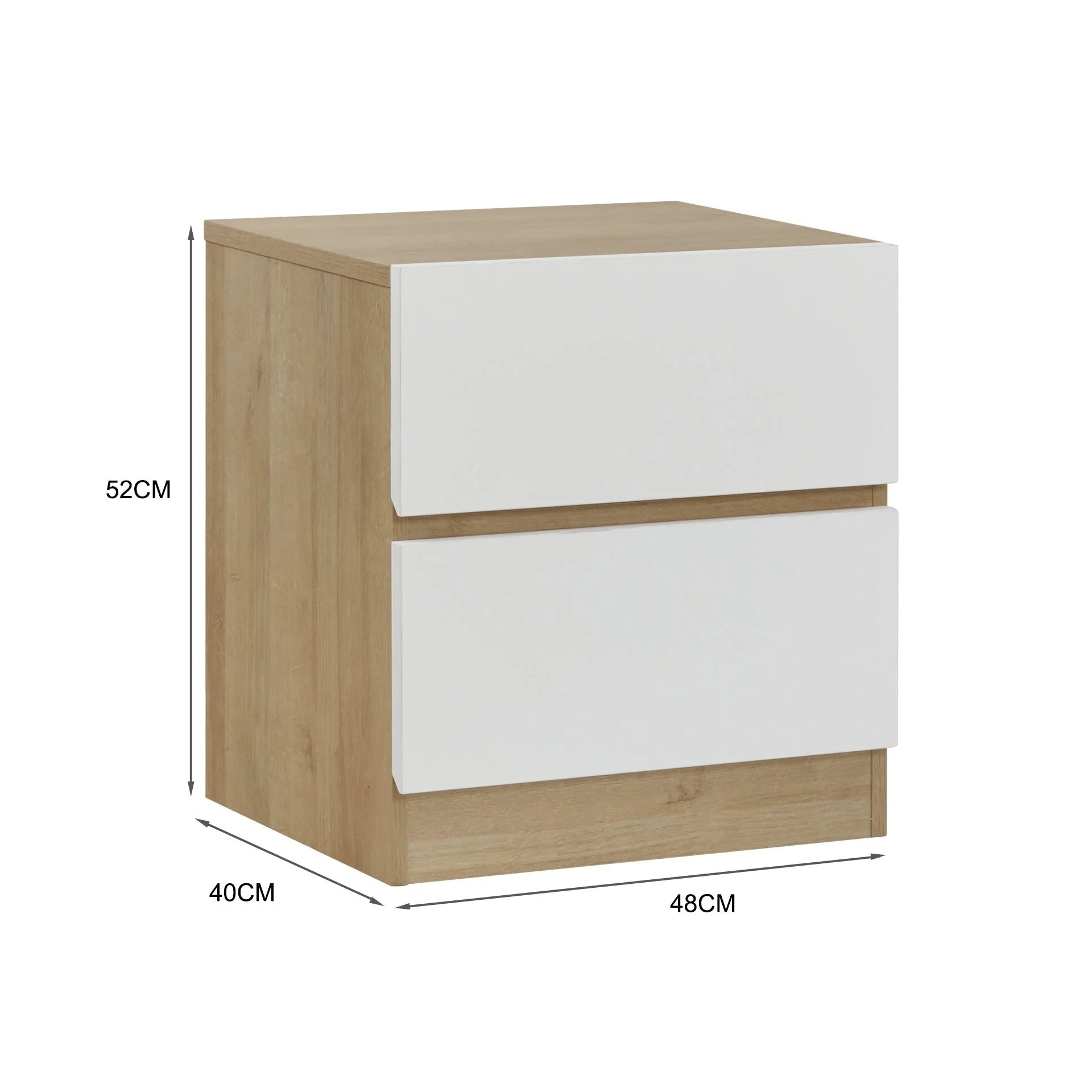 Harris Bedside Table - Oak + White - Image 10