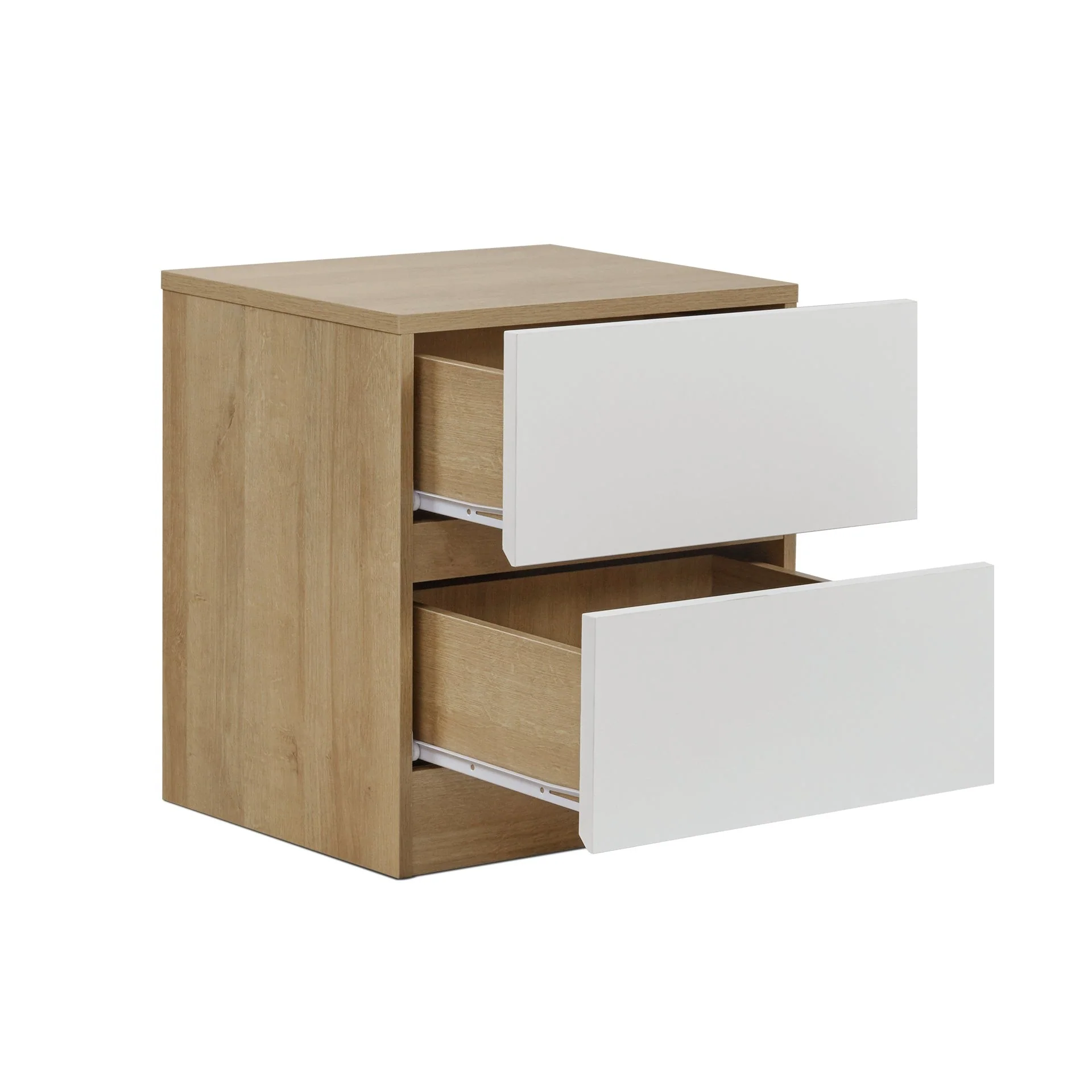 Harris Bedside Table - Oak + White - Image 6