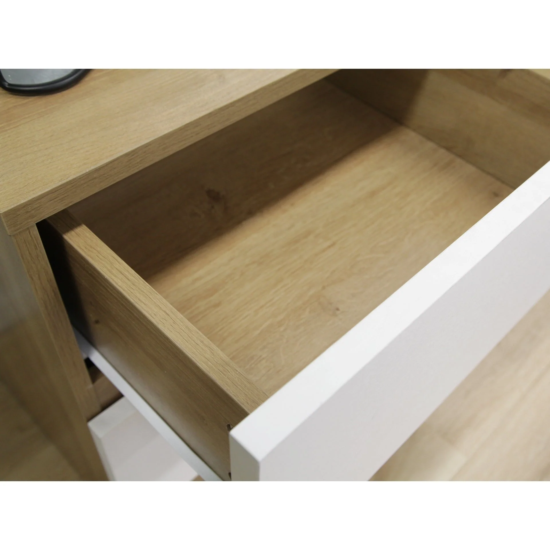 Harris Bedside Table - Oak + White - Image 7