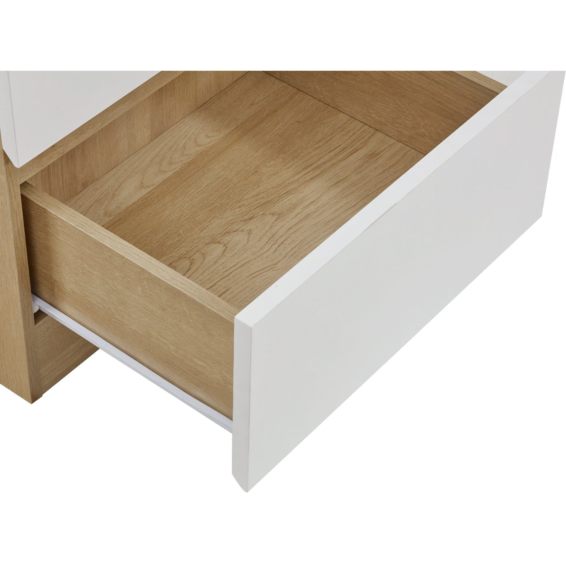 Harris Bedside Table - Oak + White - Image 8