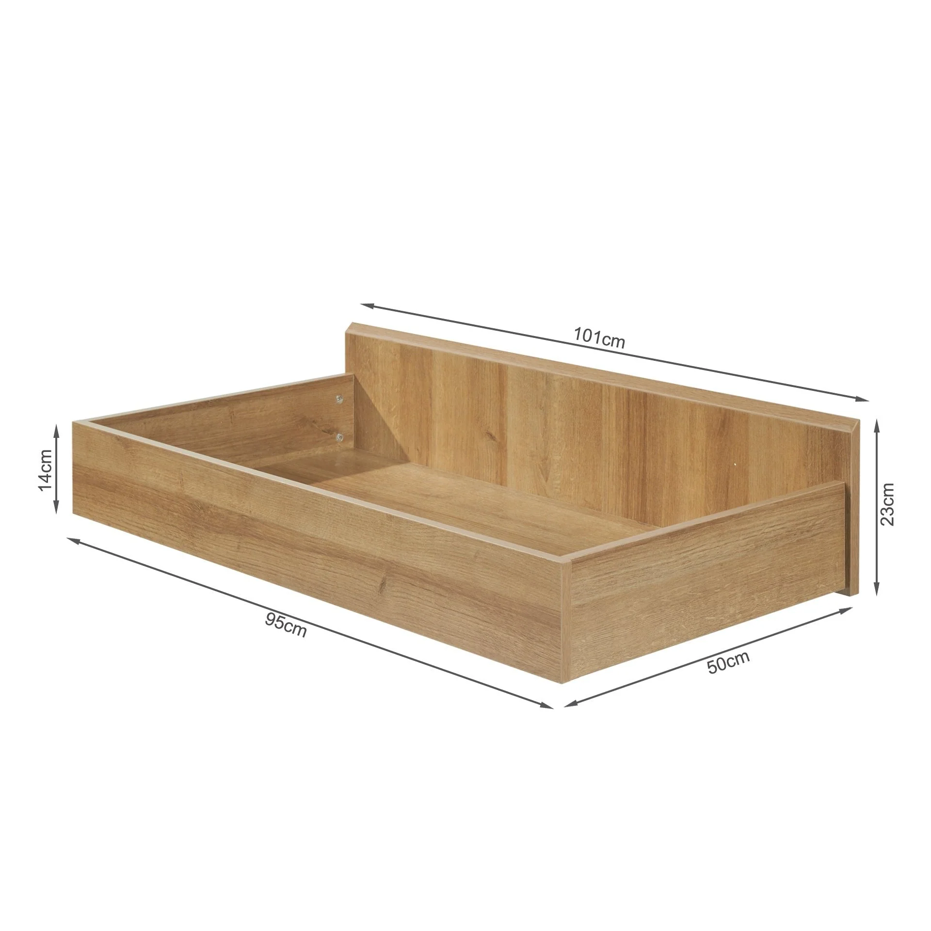 Harris King Bed Frame with Storage - Oak - Image 11