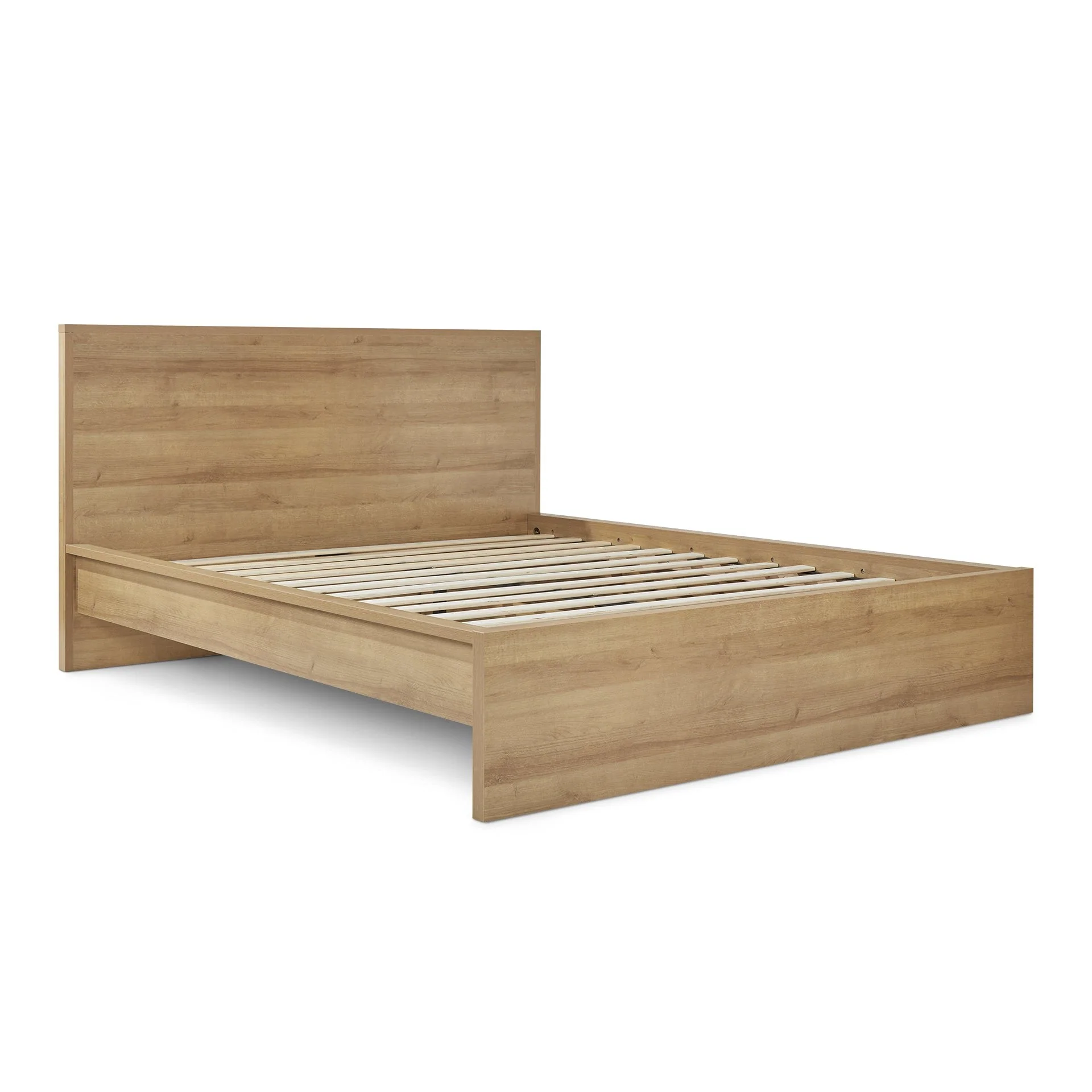 Harris King Bed Frame with Storage - Oak - Image 5