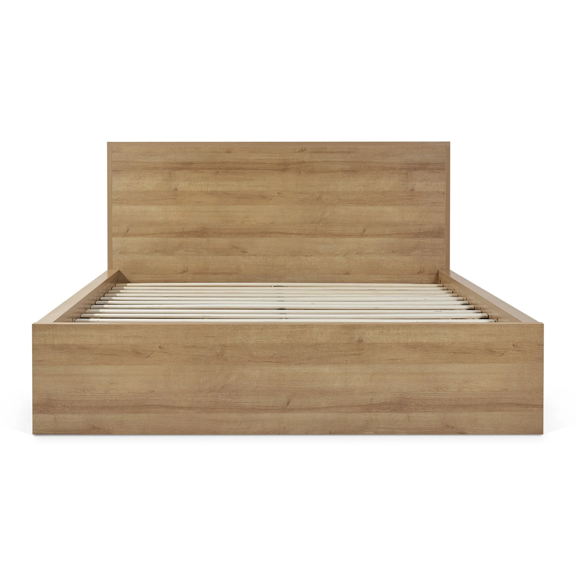 Harris King Bed Frame with Storage - Oak - Image 6