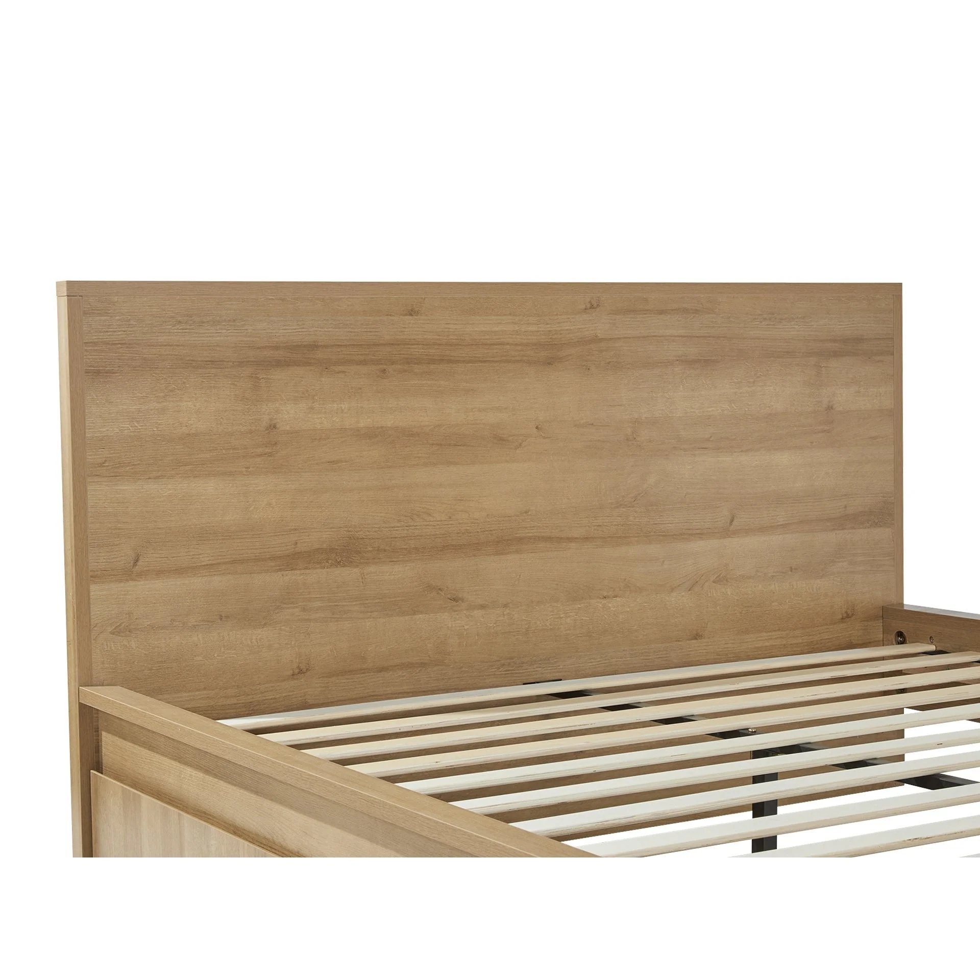 Harris King Bed Frame with Storage - Oak - Image 8