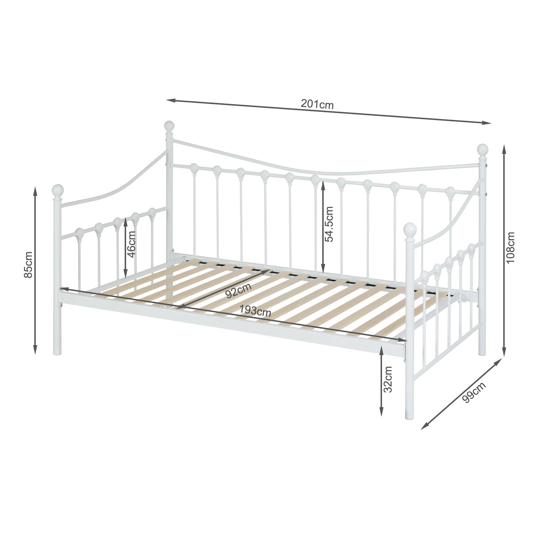 Hartz Single Metal Trundle Bed Frame - White - Image 14