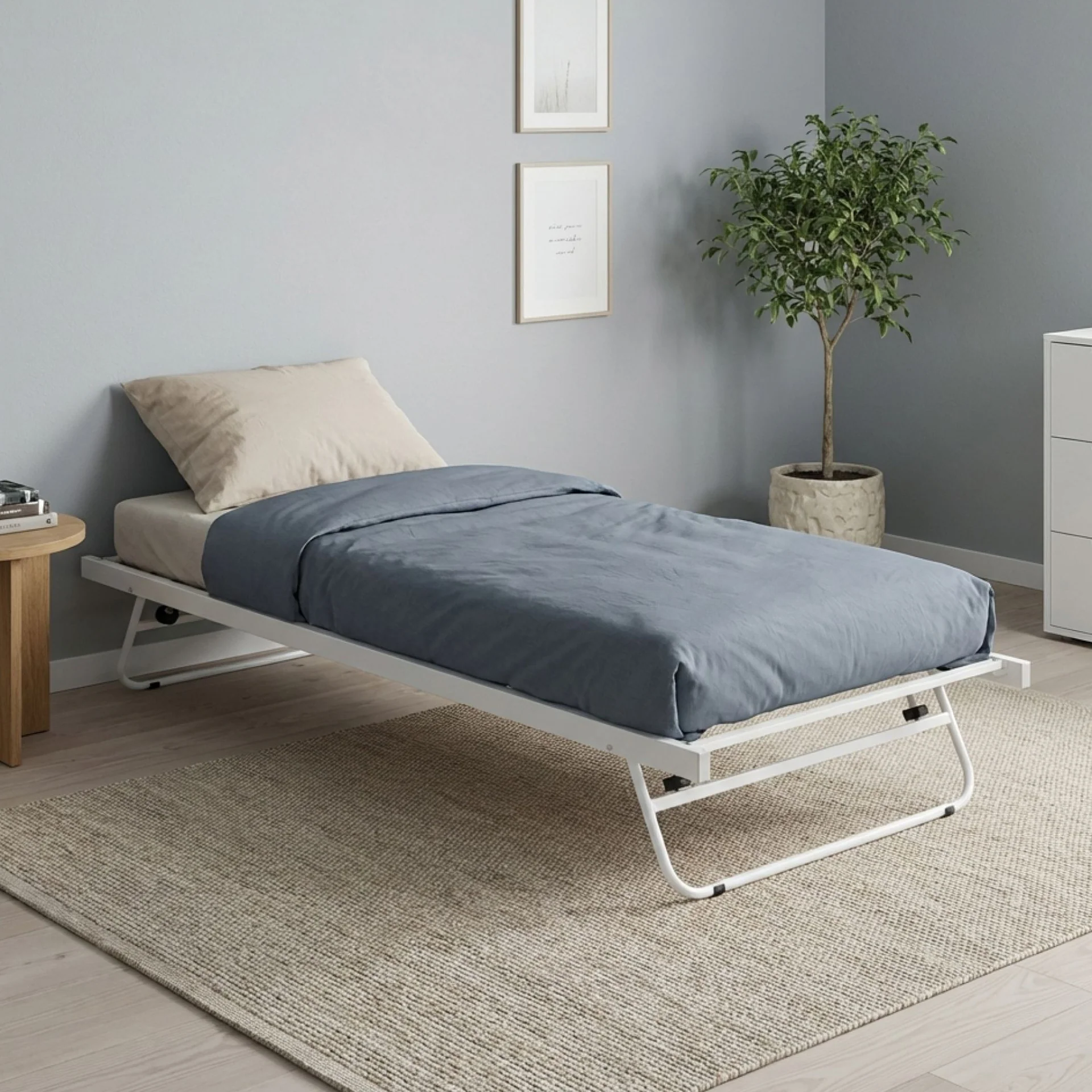 Hartz Single Pull Out Bed Frame - White - Image 4