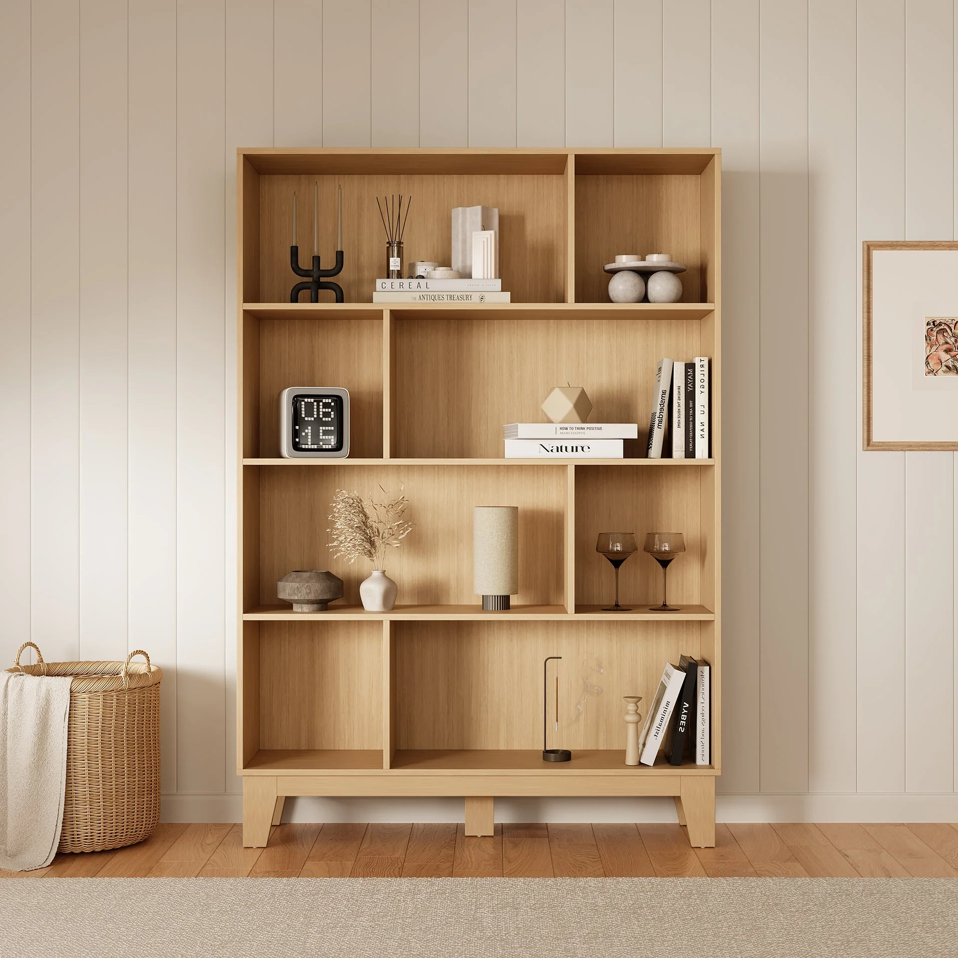 Haruru Bookshelf Storage Shelf - Oak - Image 2