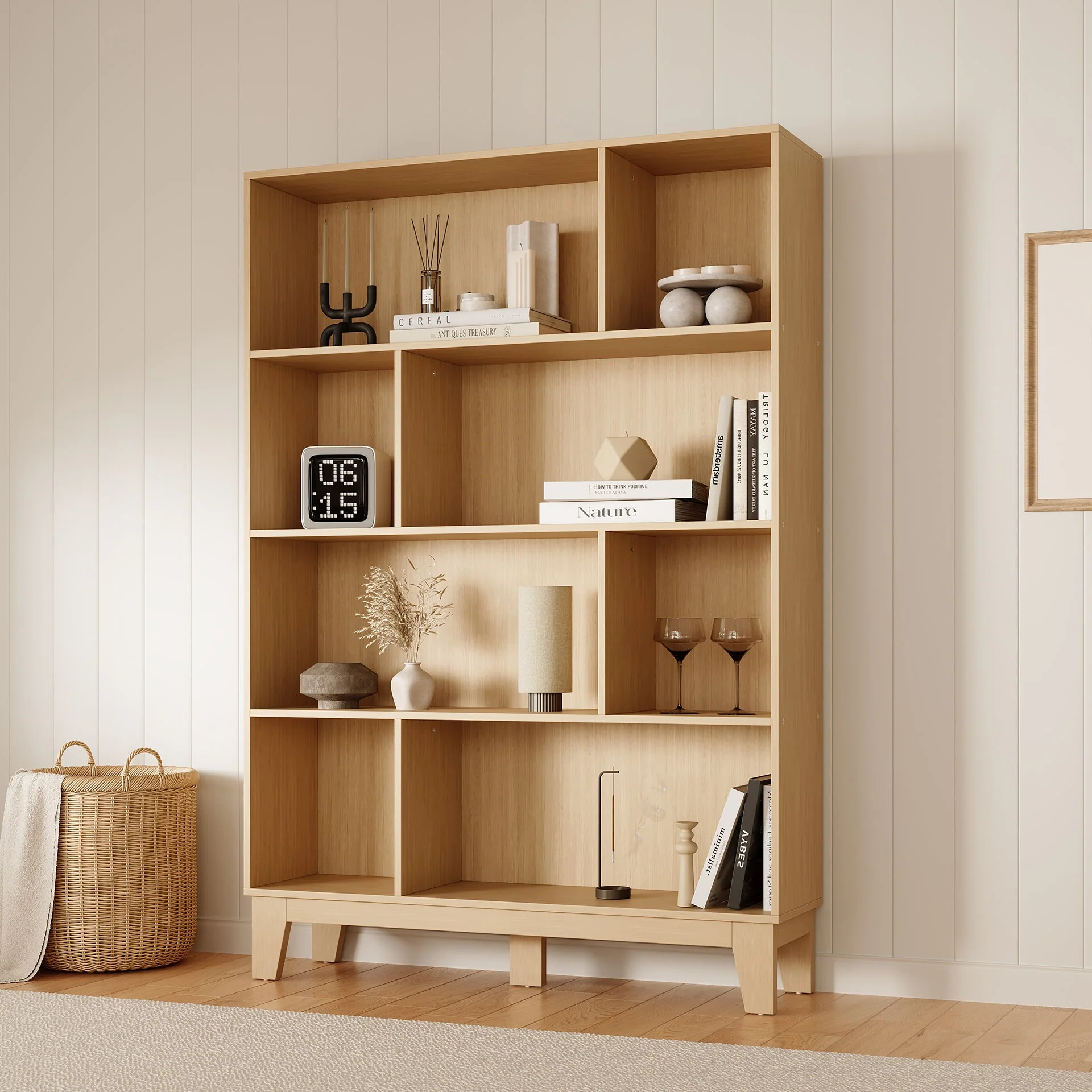 Haruru Bookshelf Storage Shelf - Oak - Image 3