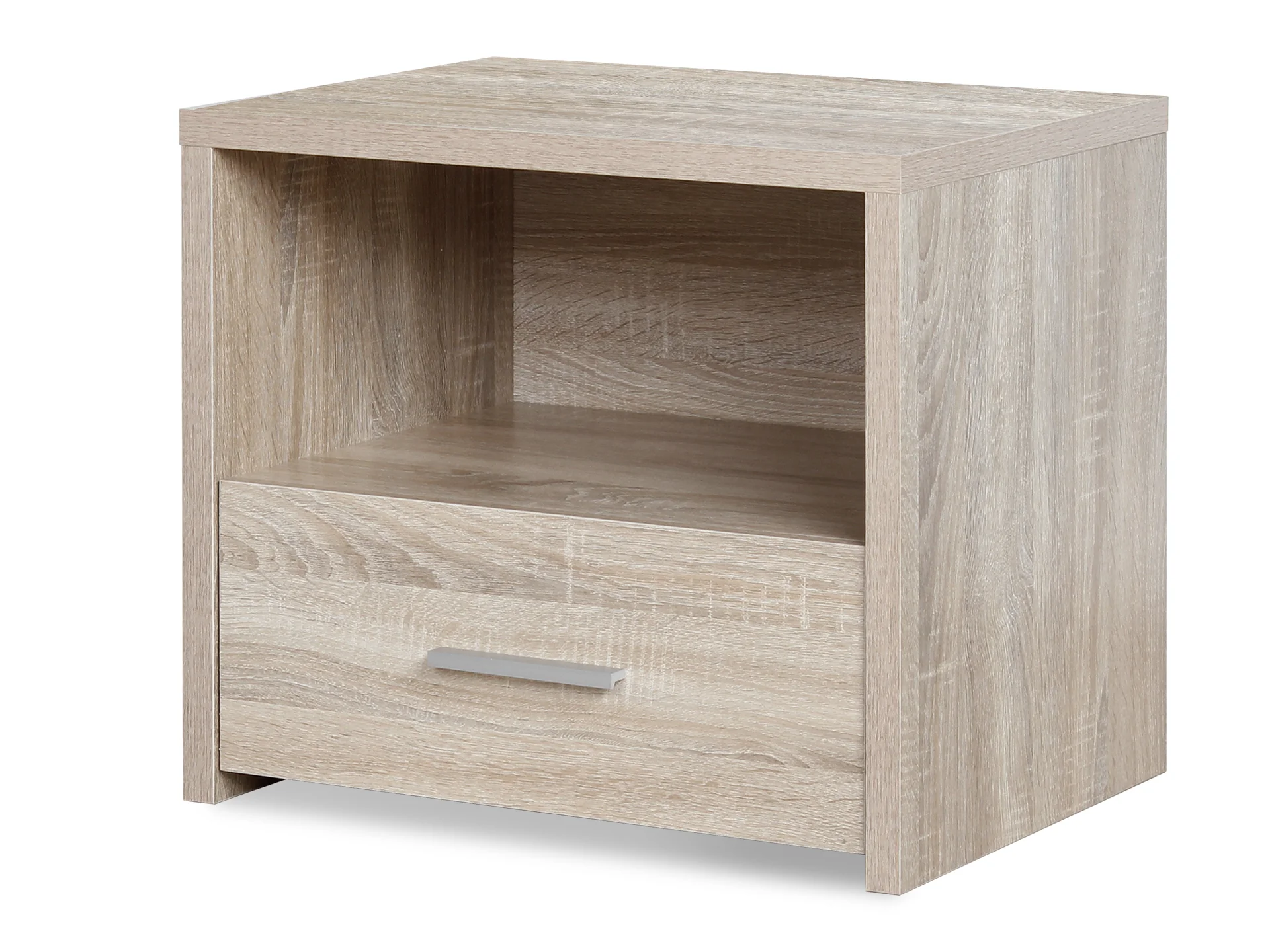 Hassan Bedside Table with 1 Drawer - Oak - Image 4