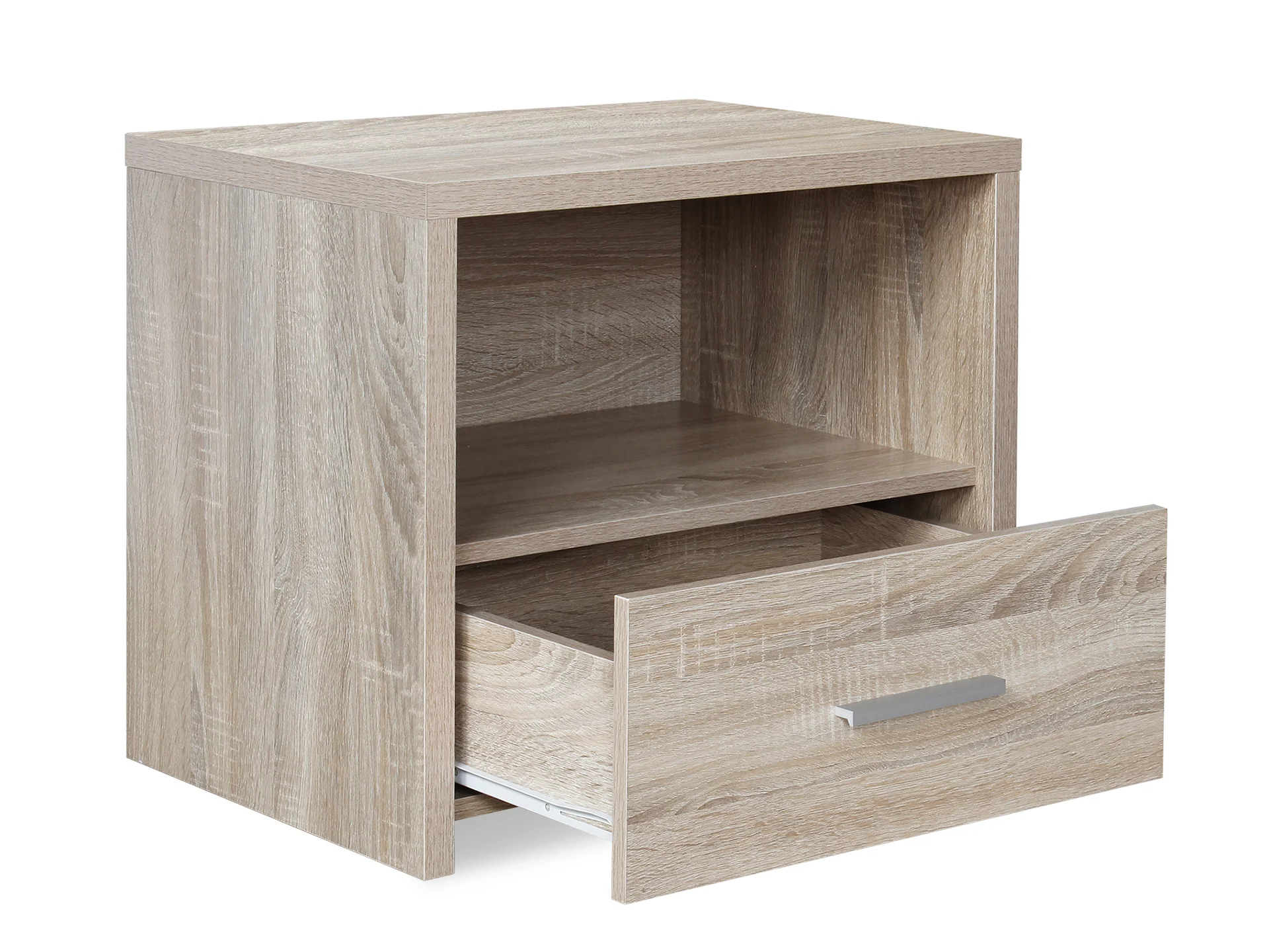 Hassan Bedside Table with 1 Drawer - Oak - Image 5