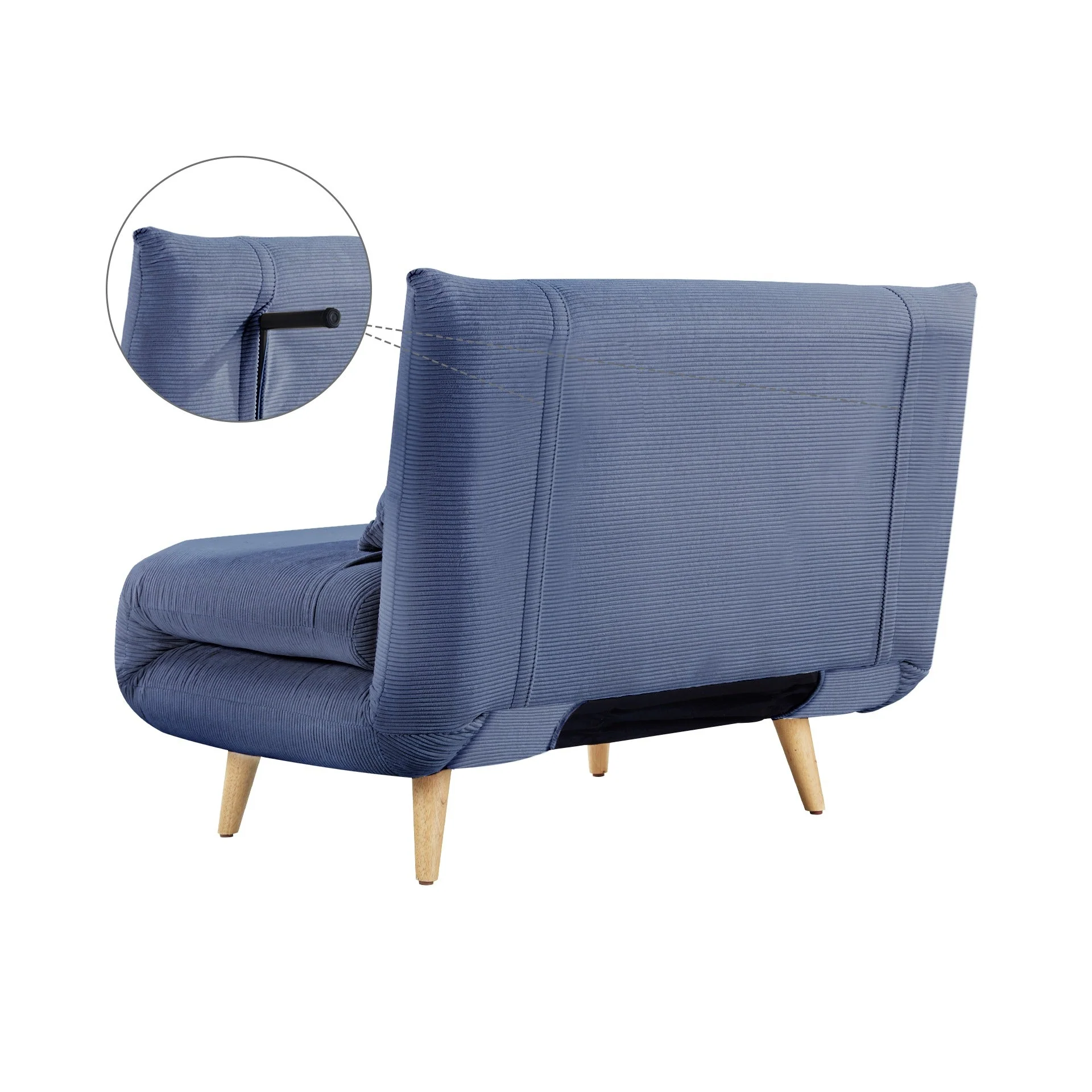 Hastings 1 Seater Fold-Out Sofa Bed - Navy Blue - Image 10