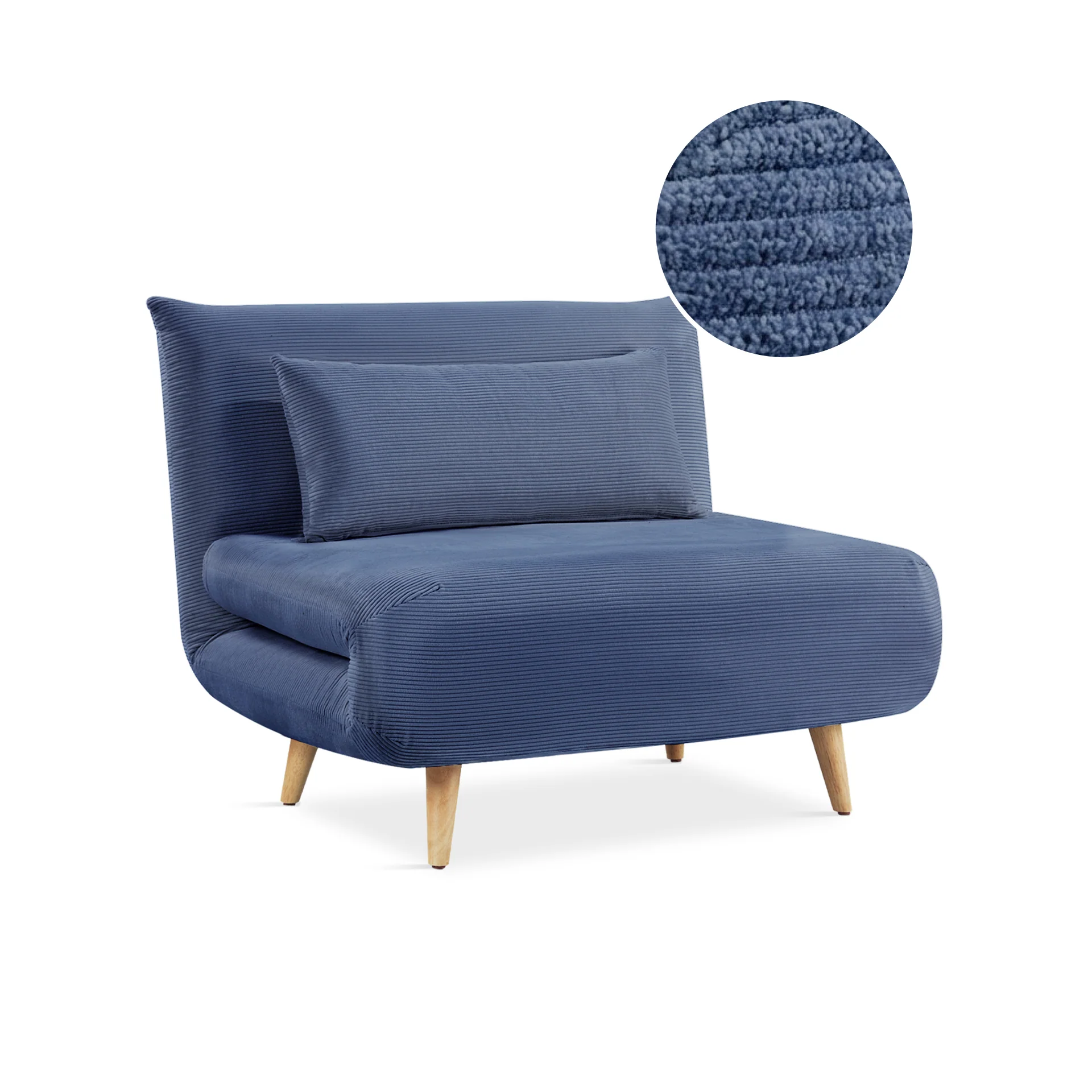 Hastings 1 Seater Fold-Out Sofa Bed - Navy Blue - Image 6