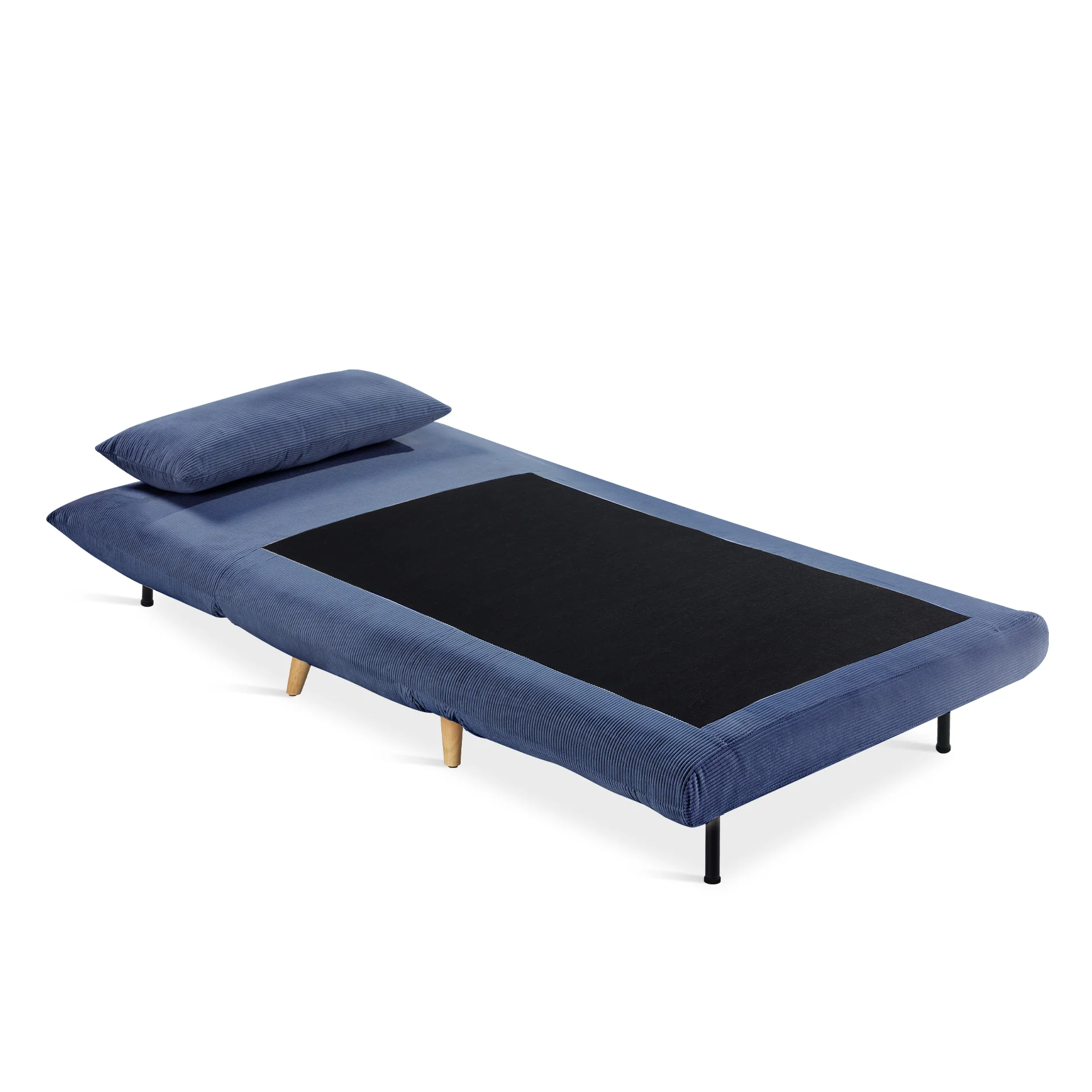 Hastings 1 Seater Fold-Out Sofa Bed - Navy Blue - Image 8
