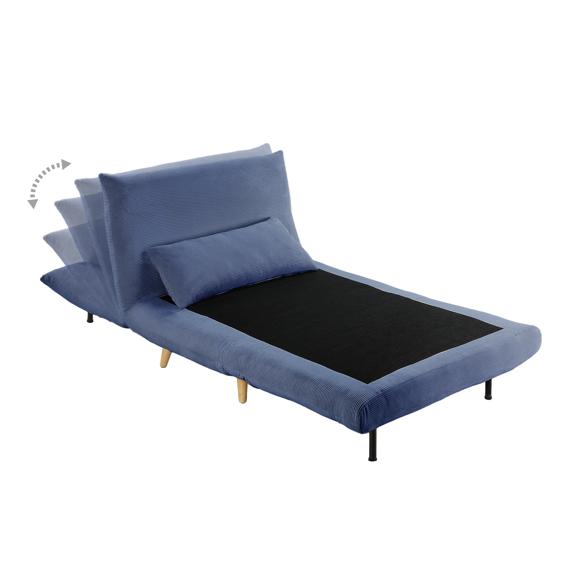 Hastings 1 Seater Fold-Out Sofa Bed - Navy Blue - Image 9