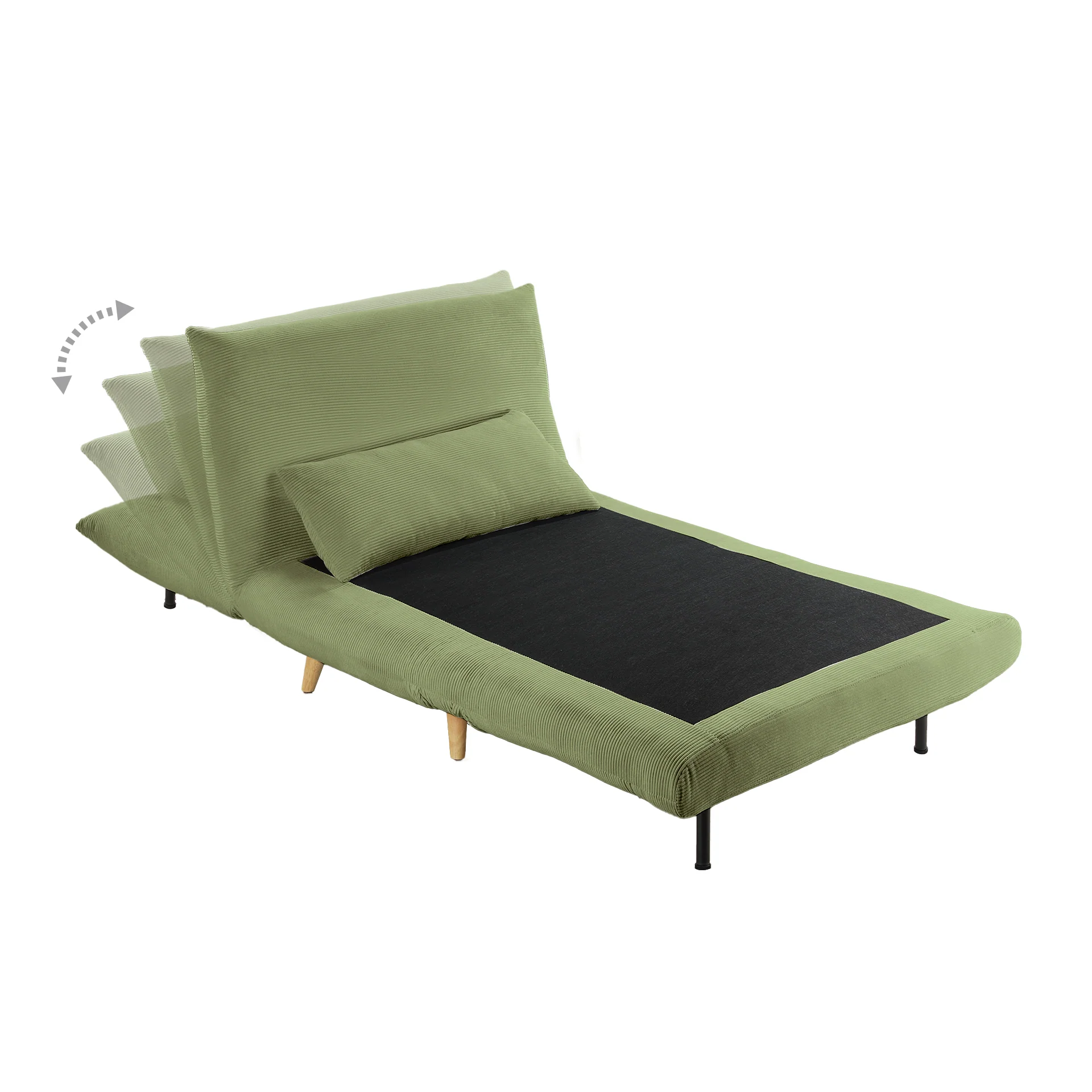 Hastings 1 Seater Fold-Out Sofa Bed - Olive - Image 9