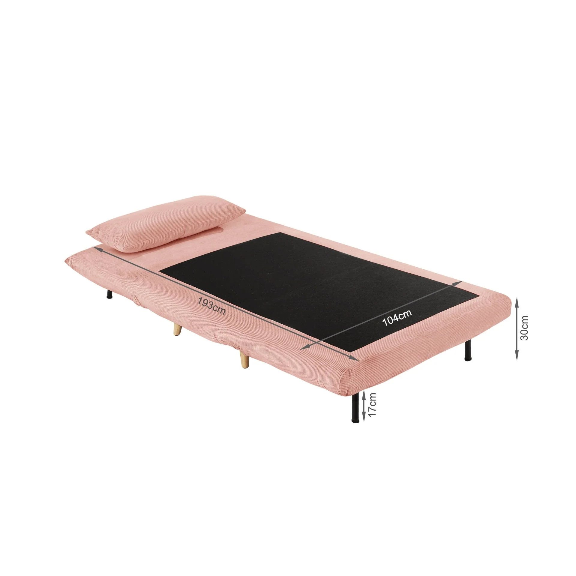 Hastings 1 Seater Fold-Out Sofa Bed - Pink - Image 16