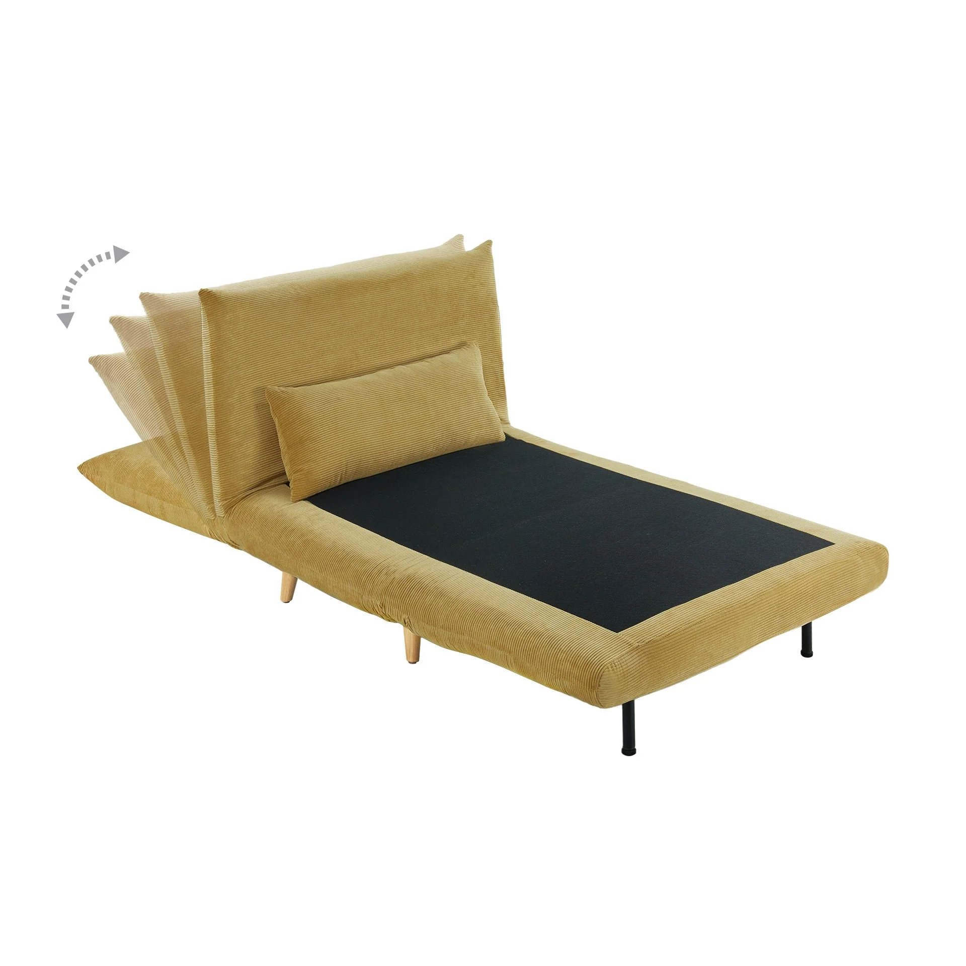 Hastings 1 Seater Fold-Out Sofa Bed - Yellow - Image 10