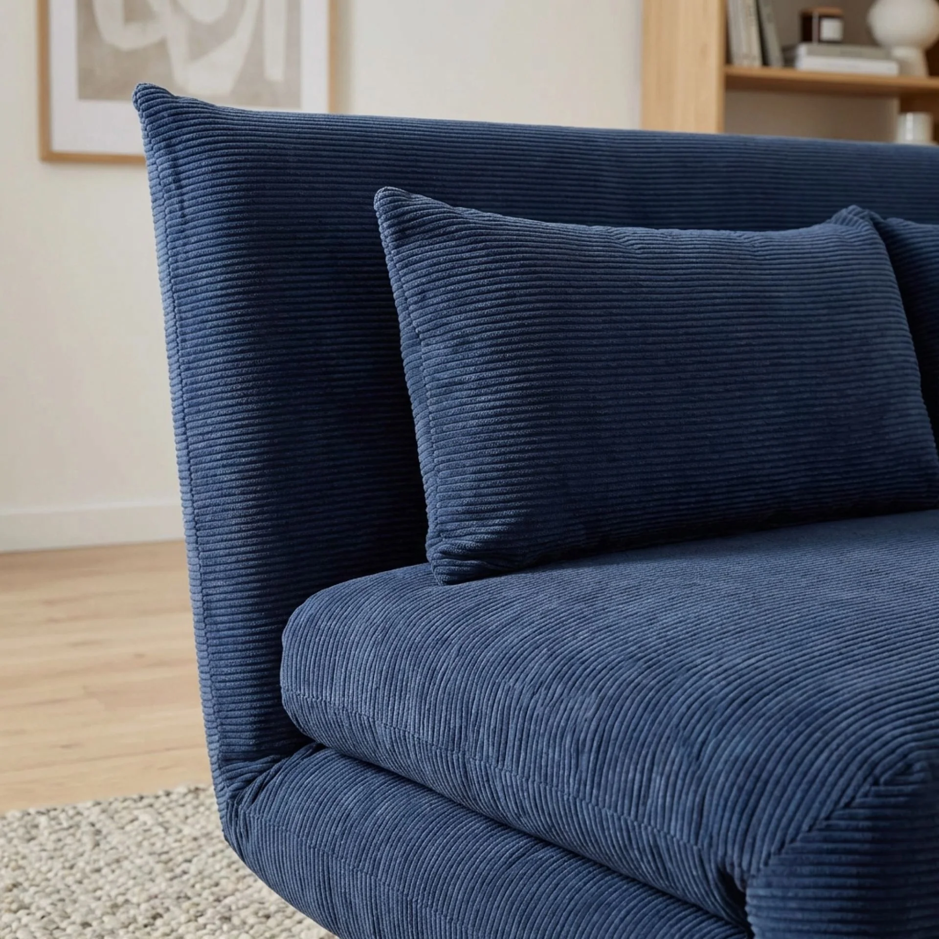 Hastings 2 Seater Fold-Out Sofa Bed - Navy Blue - Image 10