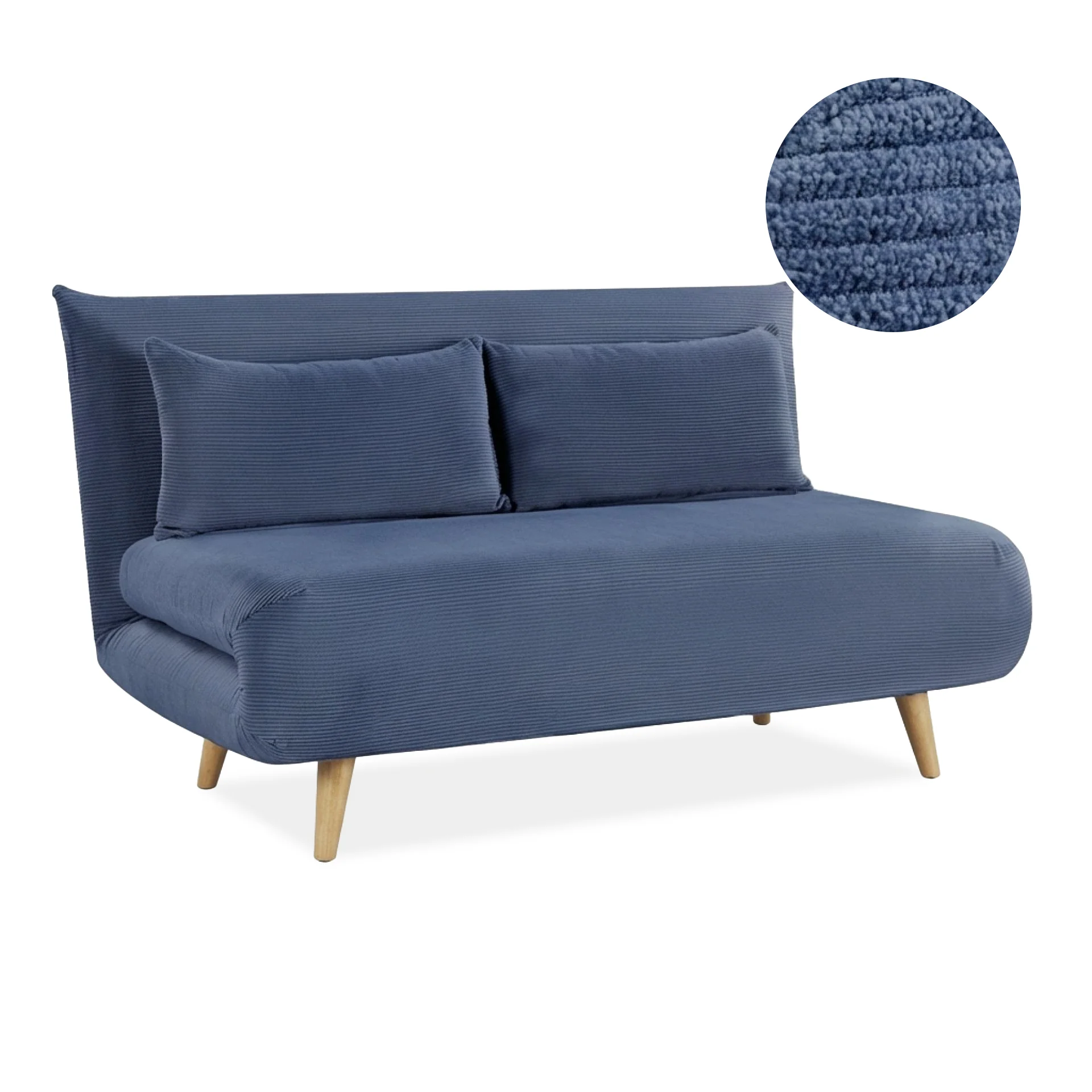Hastings 2 Seater Fold-Out Sofa Bed - Navy Blue - Image 11