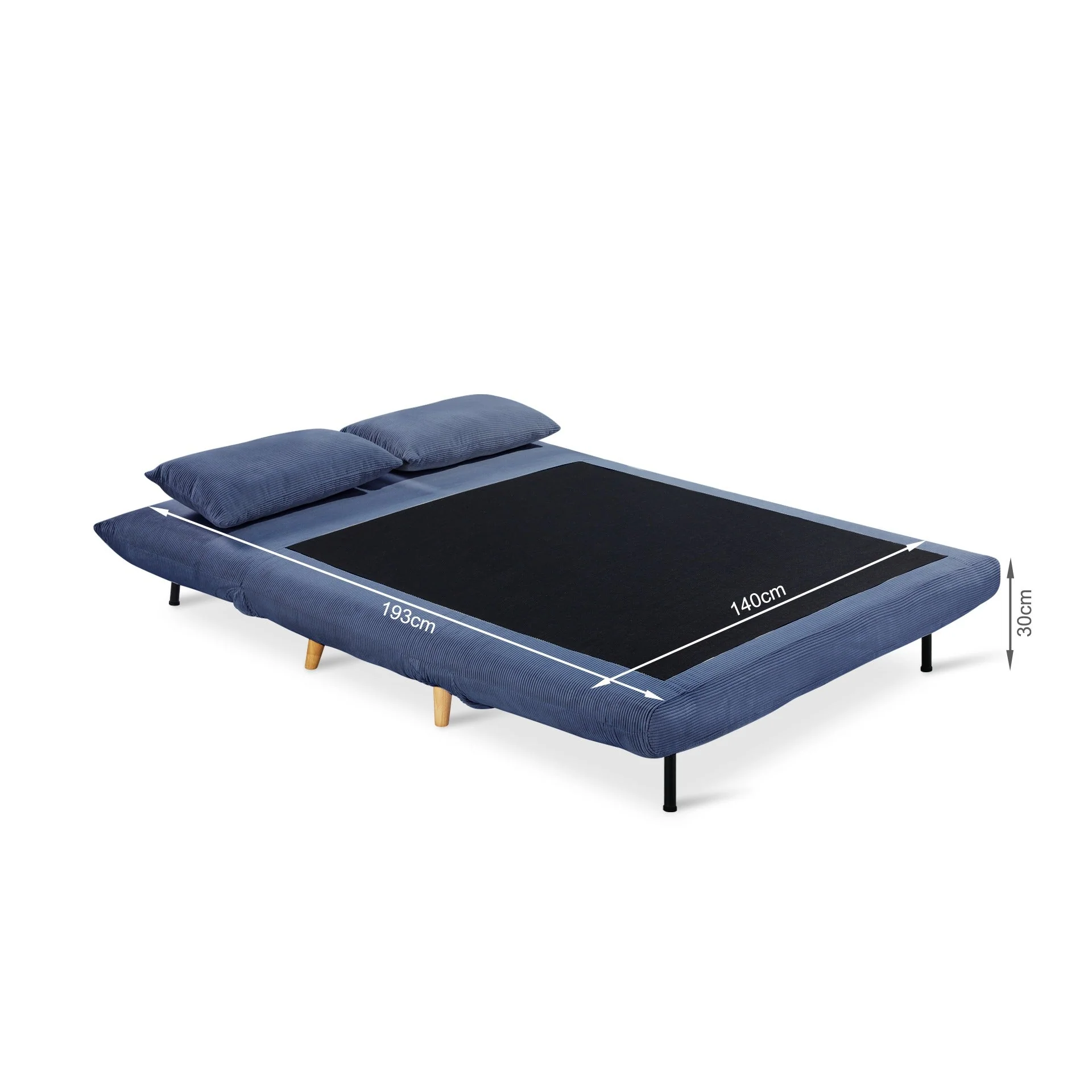Hastings 2 Seater Fold-Out Sofa Bed - Navy Blue - Image 16