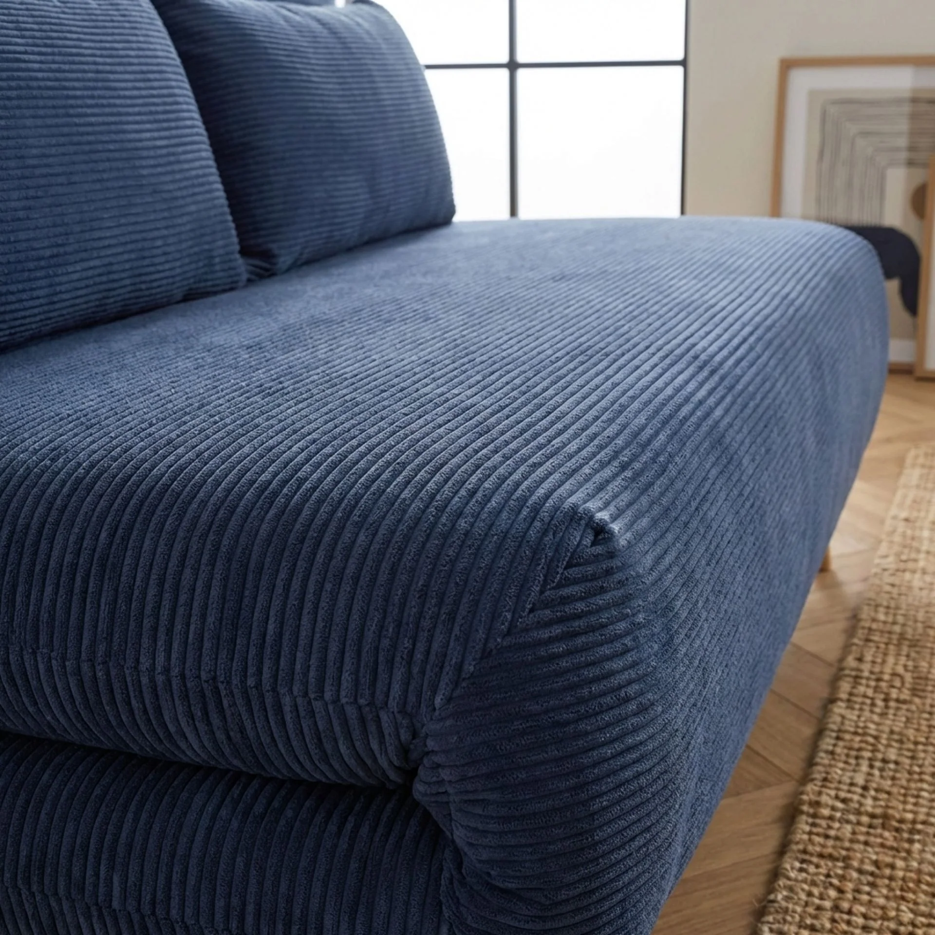 Hastings 2 Seater Fold-Out Sofa Bed - Navy Blue - Image 9