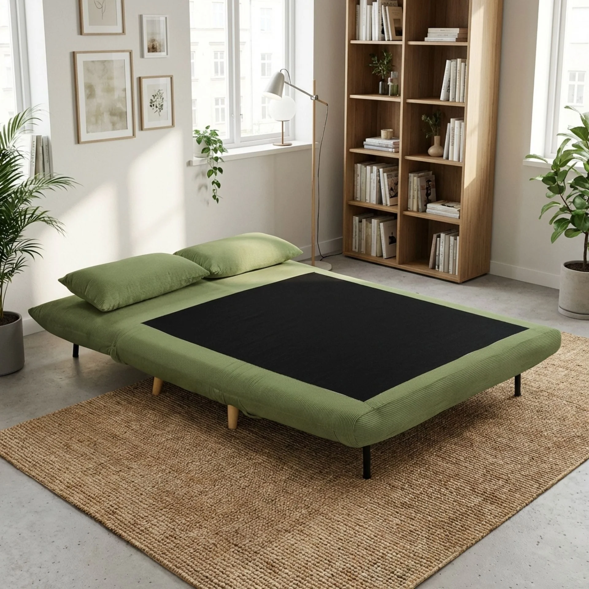 Hastings 2 Seater Fold-Out Sofa Bed - Olive - Image 10