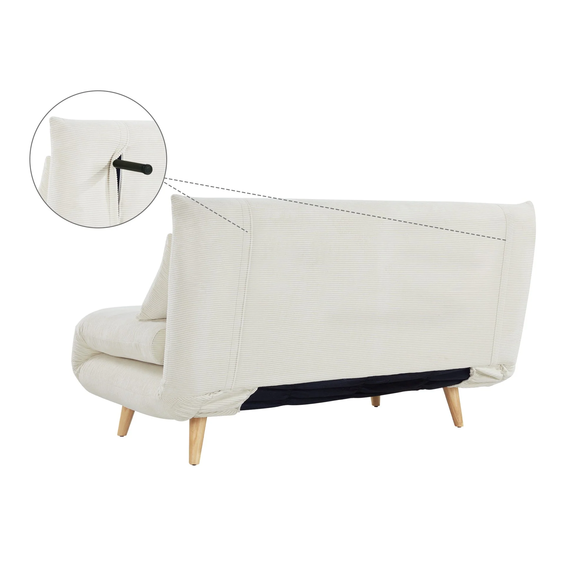 Hastings 2 Seater Fold-Out Sofa Bed - Beige - Image 11