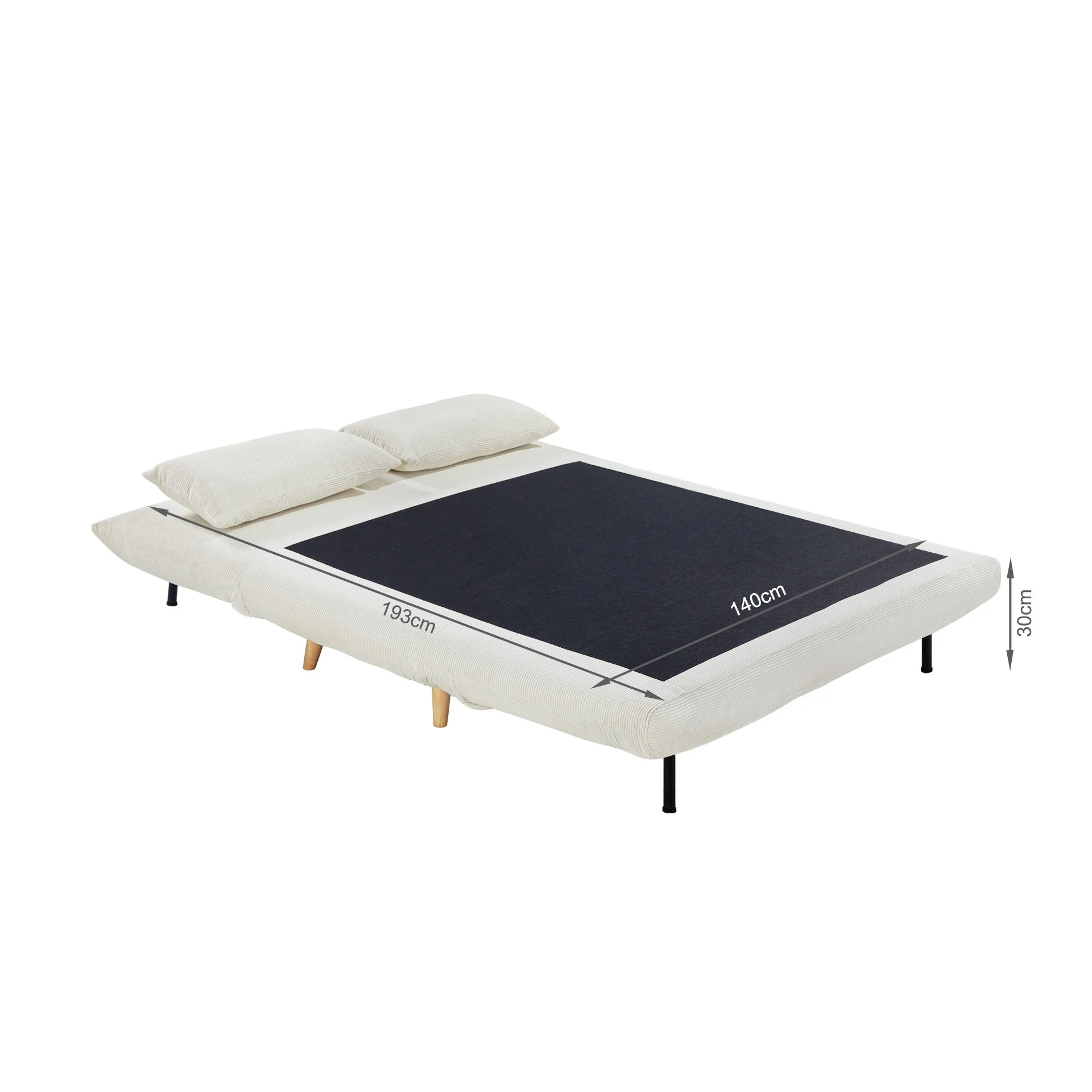 Hastings 2 Seater Fold-Out Sofa Bed - Beige - Image 17