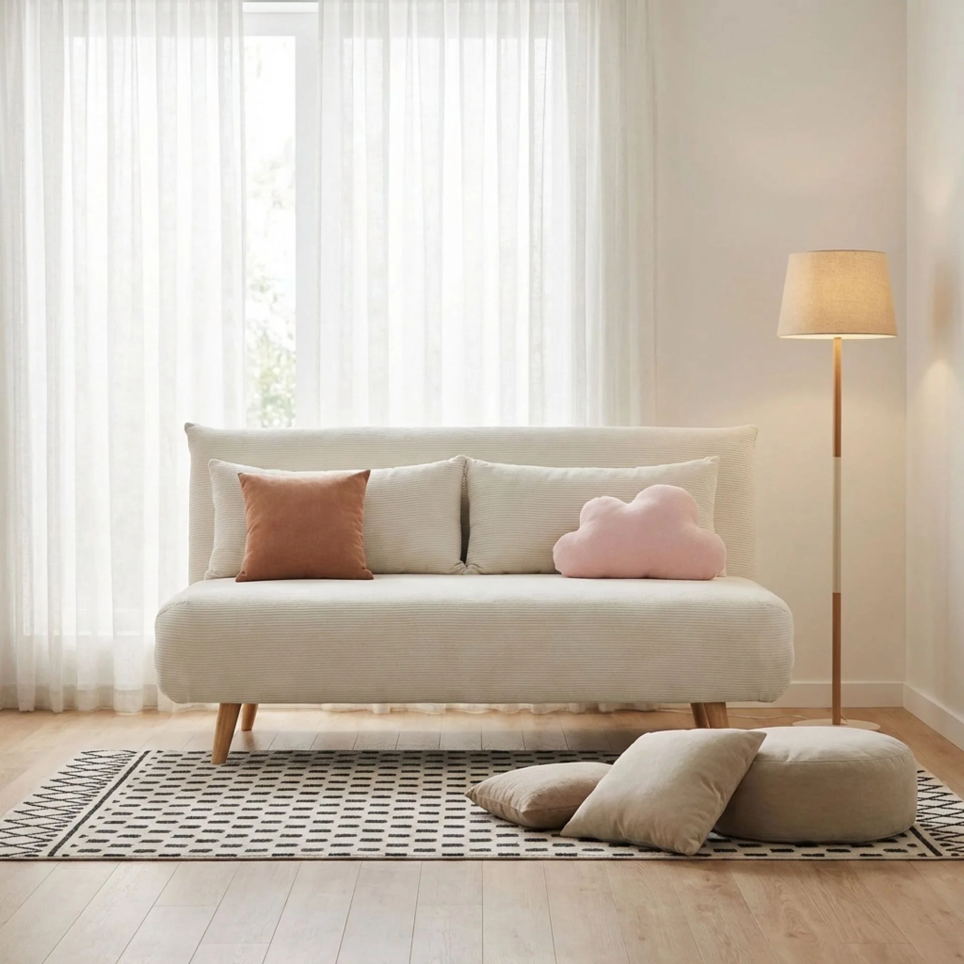 Hastings 2 Seater Fold-Out Sofa Bed - Beige - Image 5