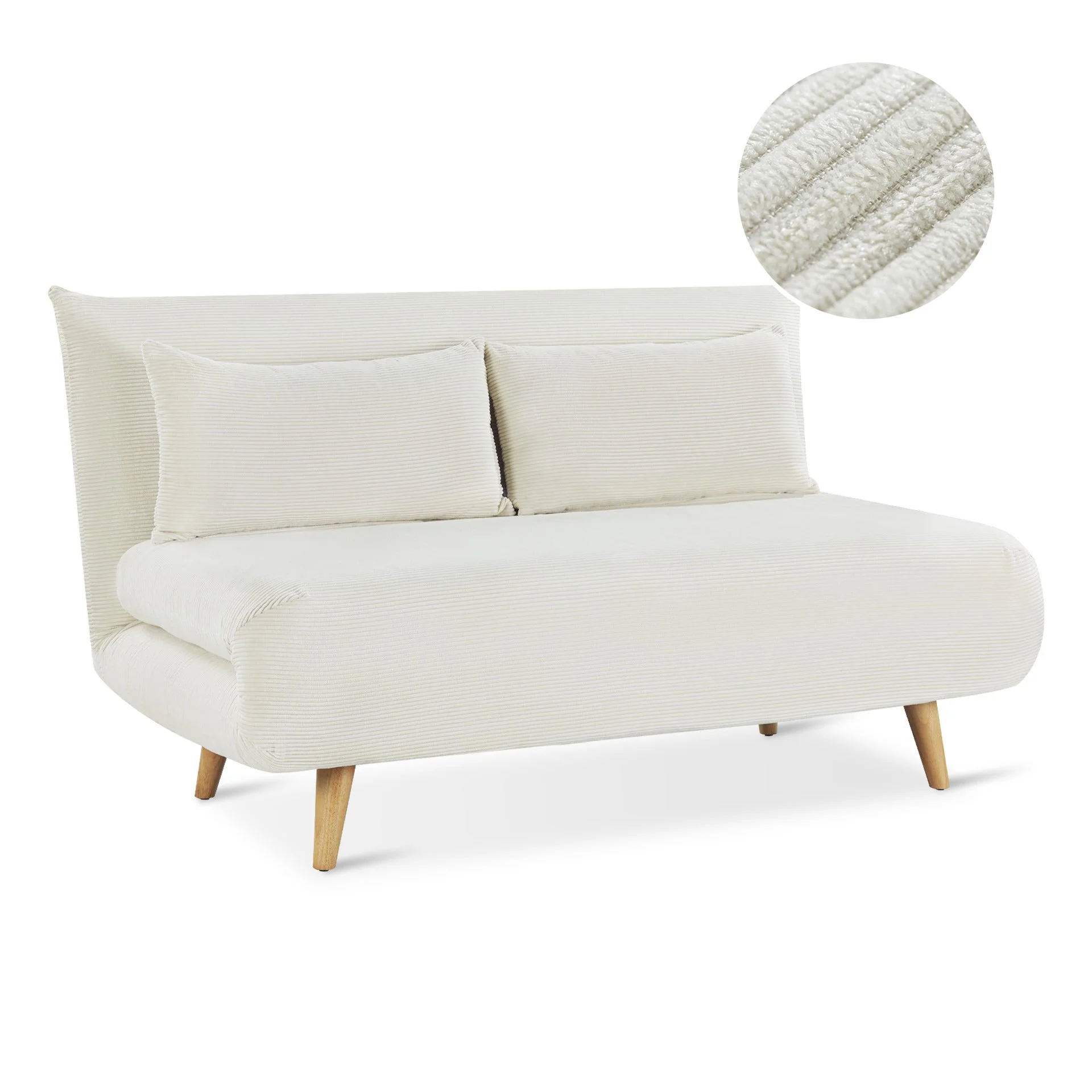 Hastings 2 Seater Fold-Out Sofa Bed - Beige - Image 7