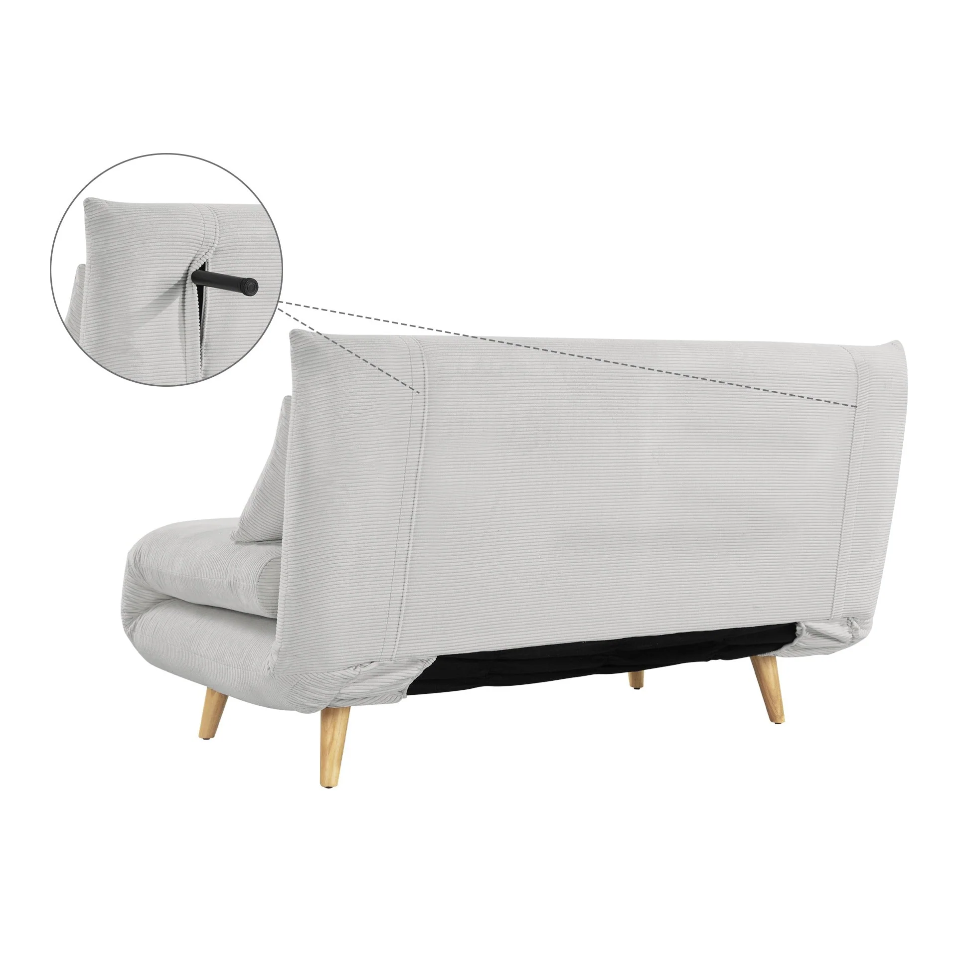 Hastings 2 Seater Fold-Out Sofa Bed - Grey - Image 11
