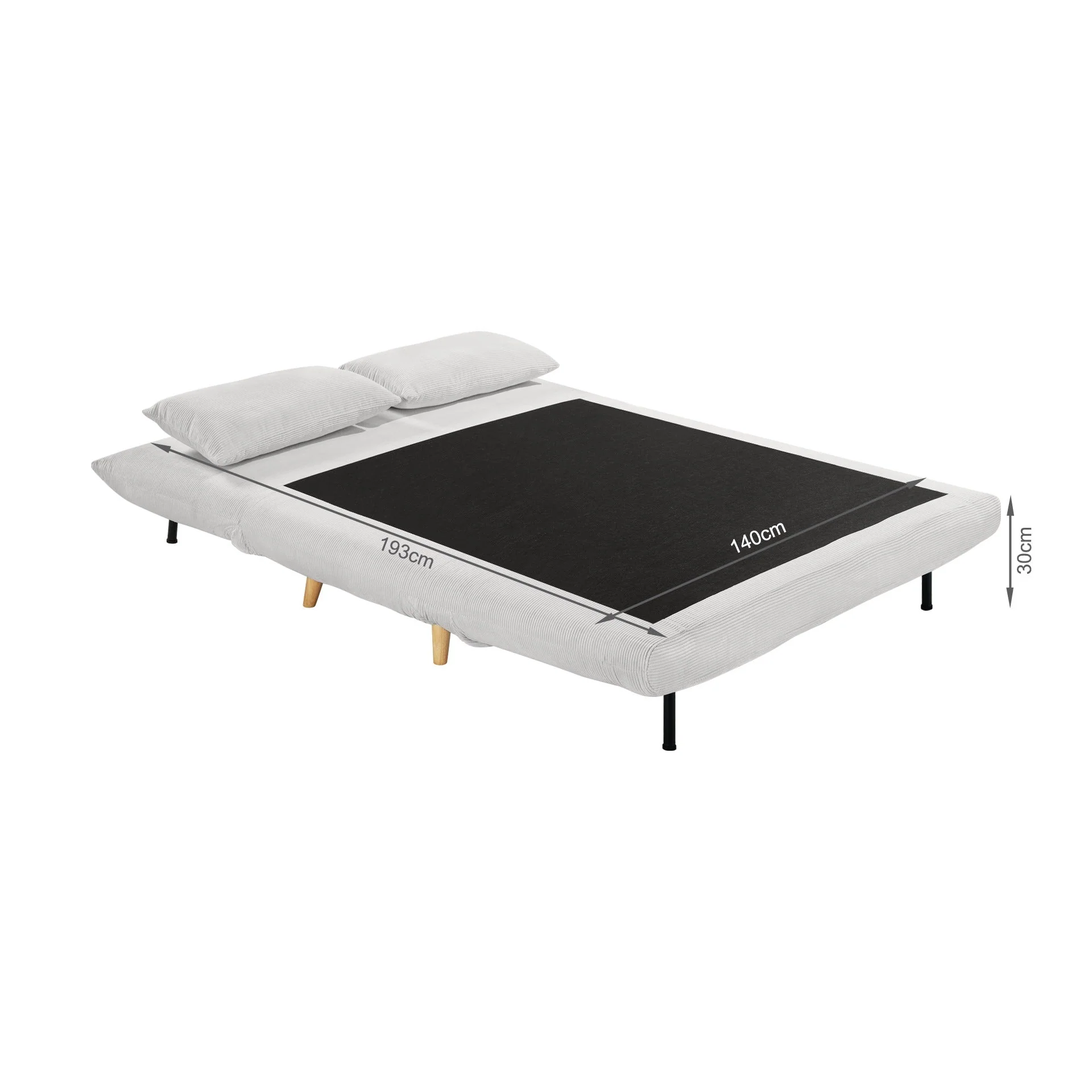 Hastings 2 Seater Fold-Out Sofa Bed - Grey - Image 17