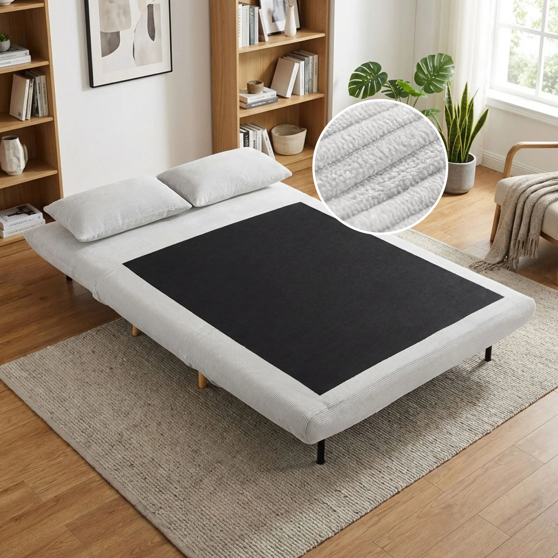 Hastings 2 Seater Fold-Out Sofa Bed - Grey - Image 2