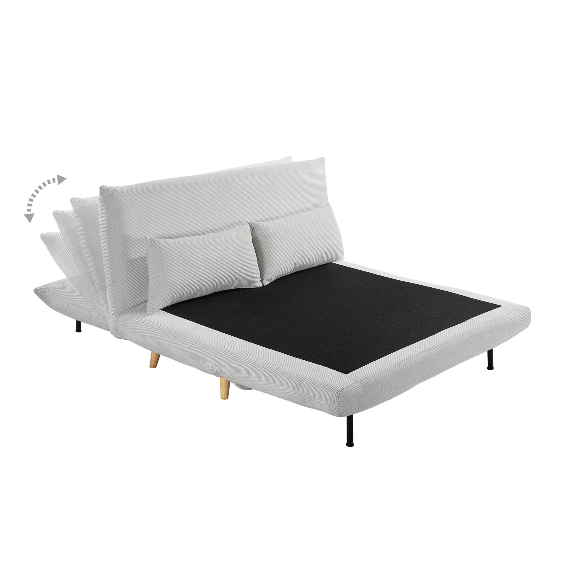Hastings 2 Seater Fold-Out Sofa Bed - Grey - Image 9