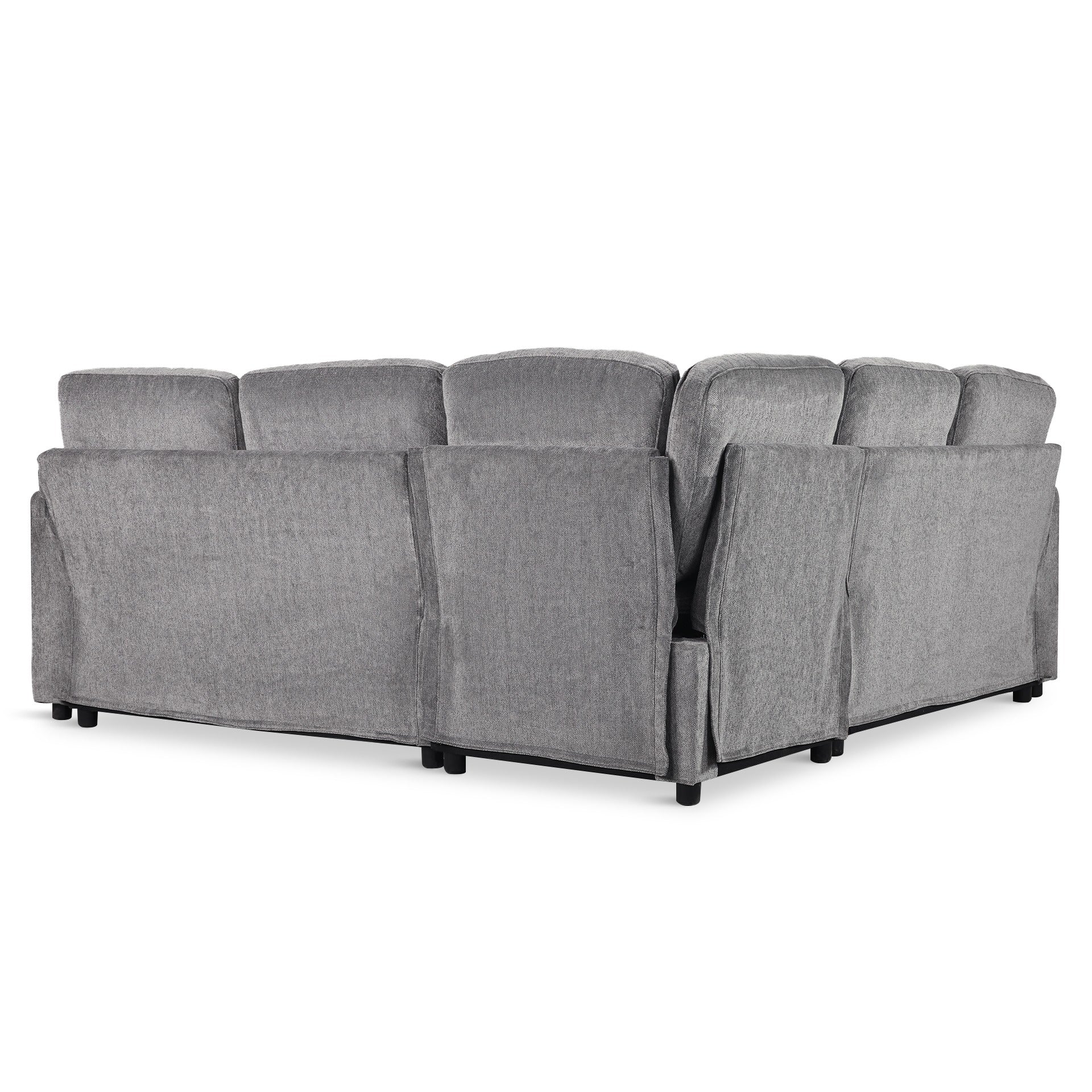 Haven L-Shaped Sofa Bed with Storage - Dark Grey - Image 11