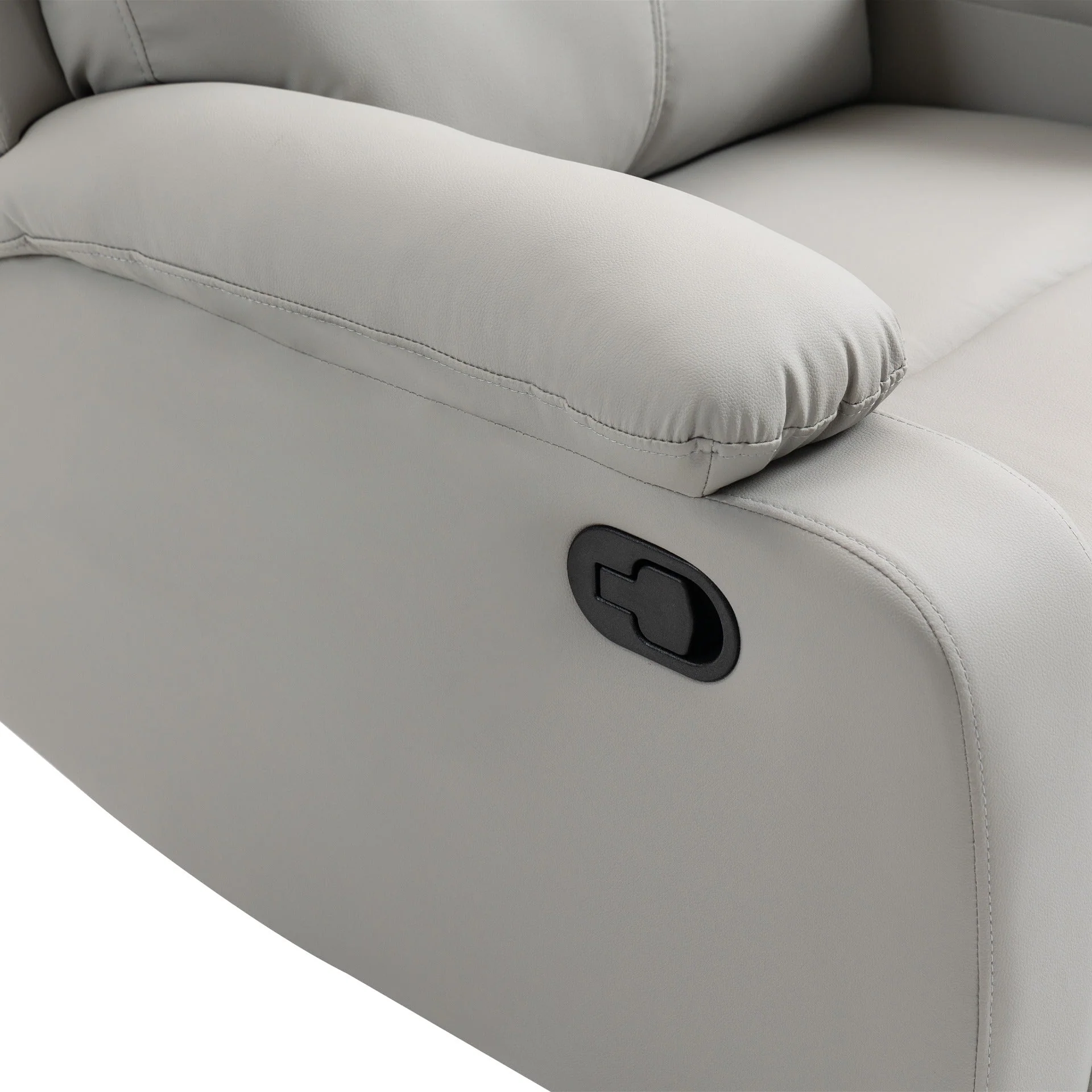 Haven PU Manual Recliner Chair - Light Grey - Image 10